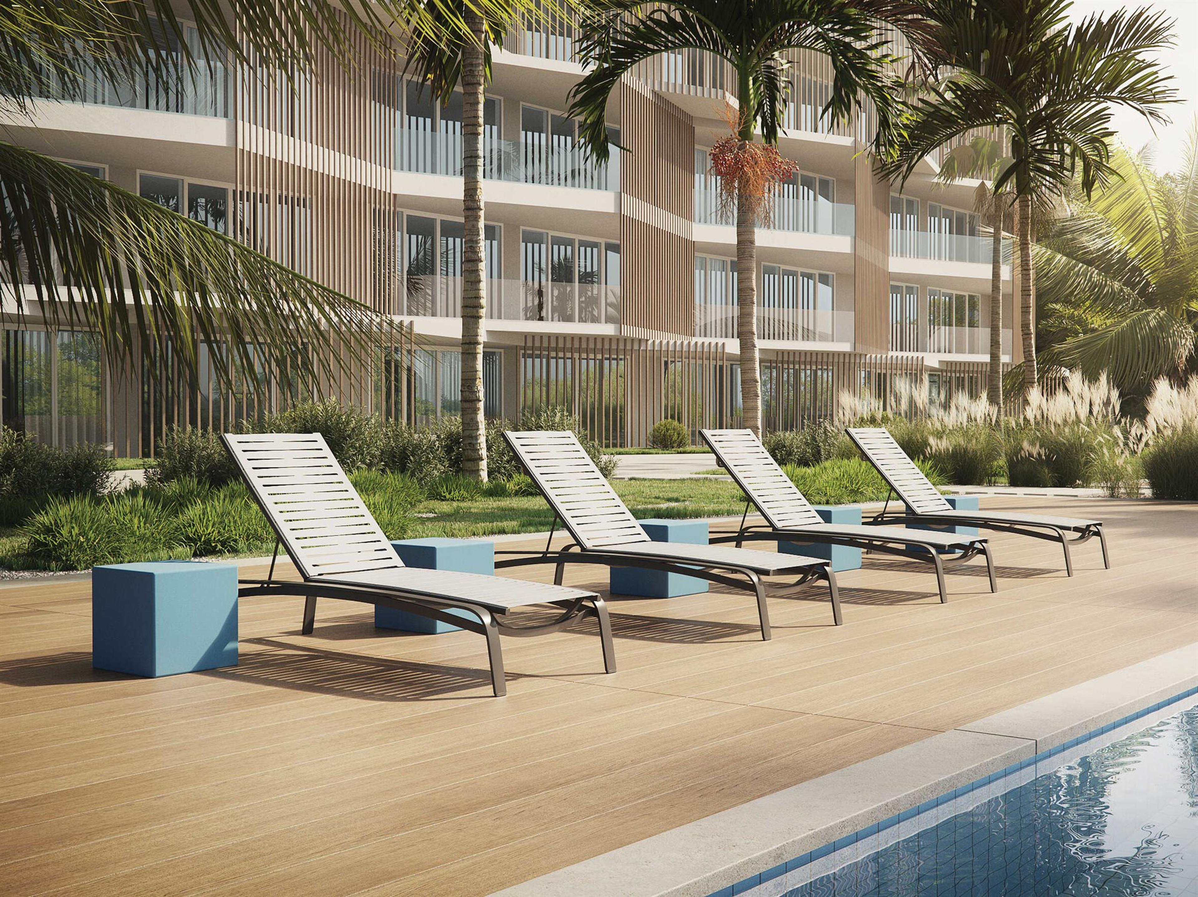 Tropitone Laguna Beach EZ Span Ribbon Aluminum Outdoor Lounge Set