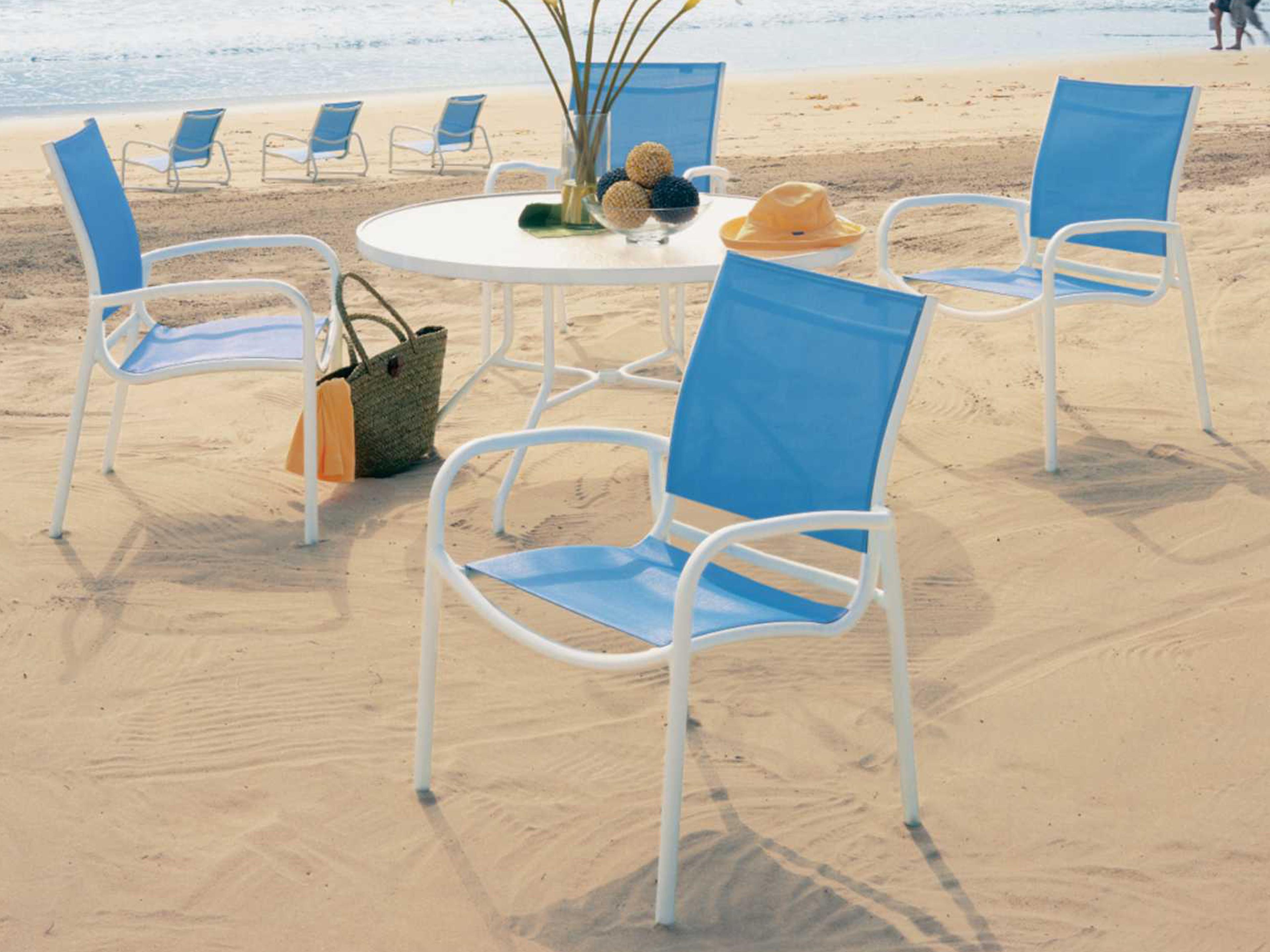 Tropitone Millennia Relaxed Sling Aluminum Patio Dining Set