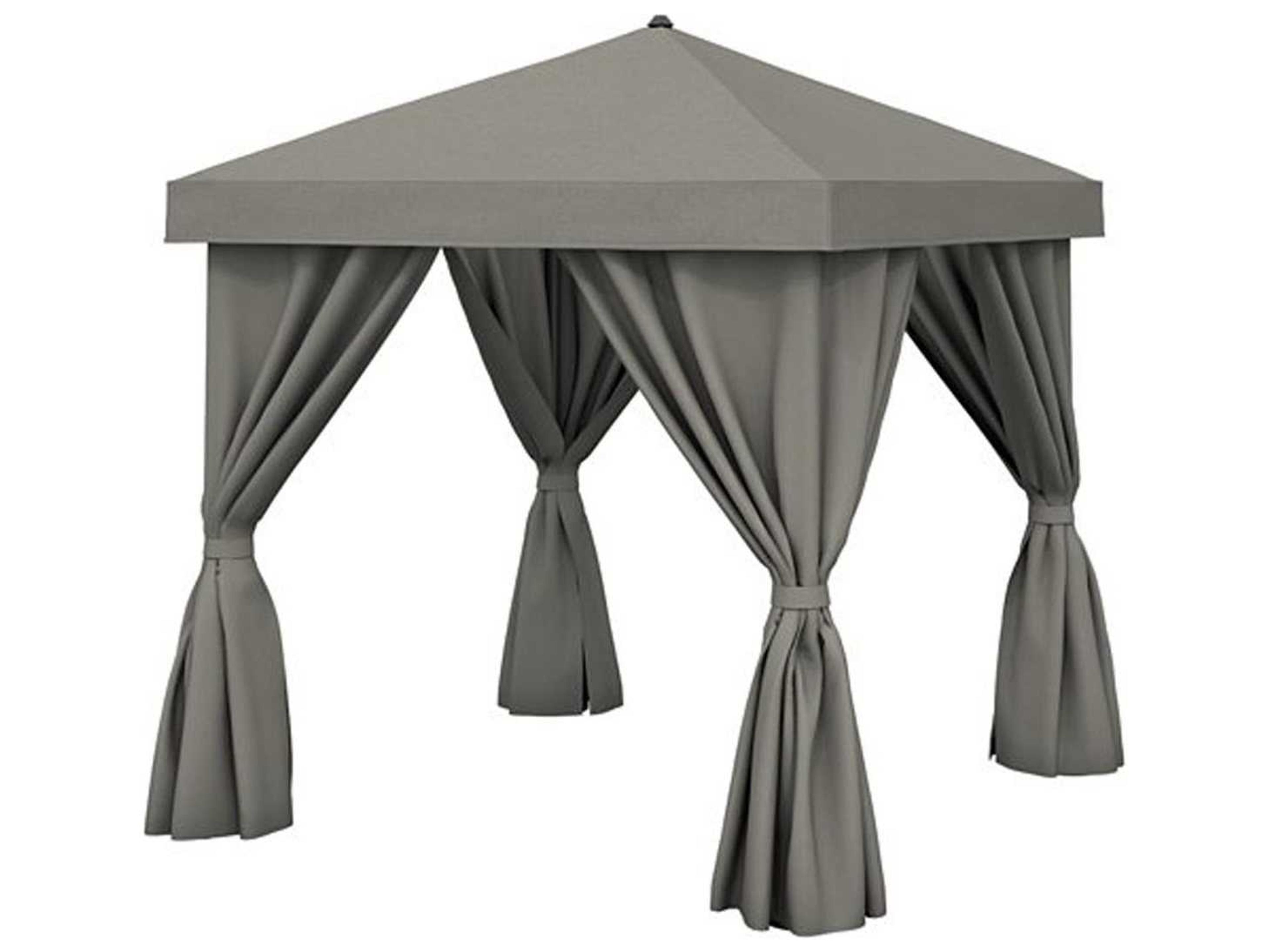 Cabana Pavilion Aluminum 10 Foot Square with Vent and Fabric Curtains