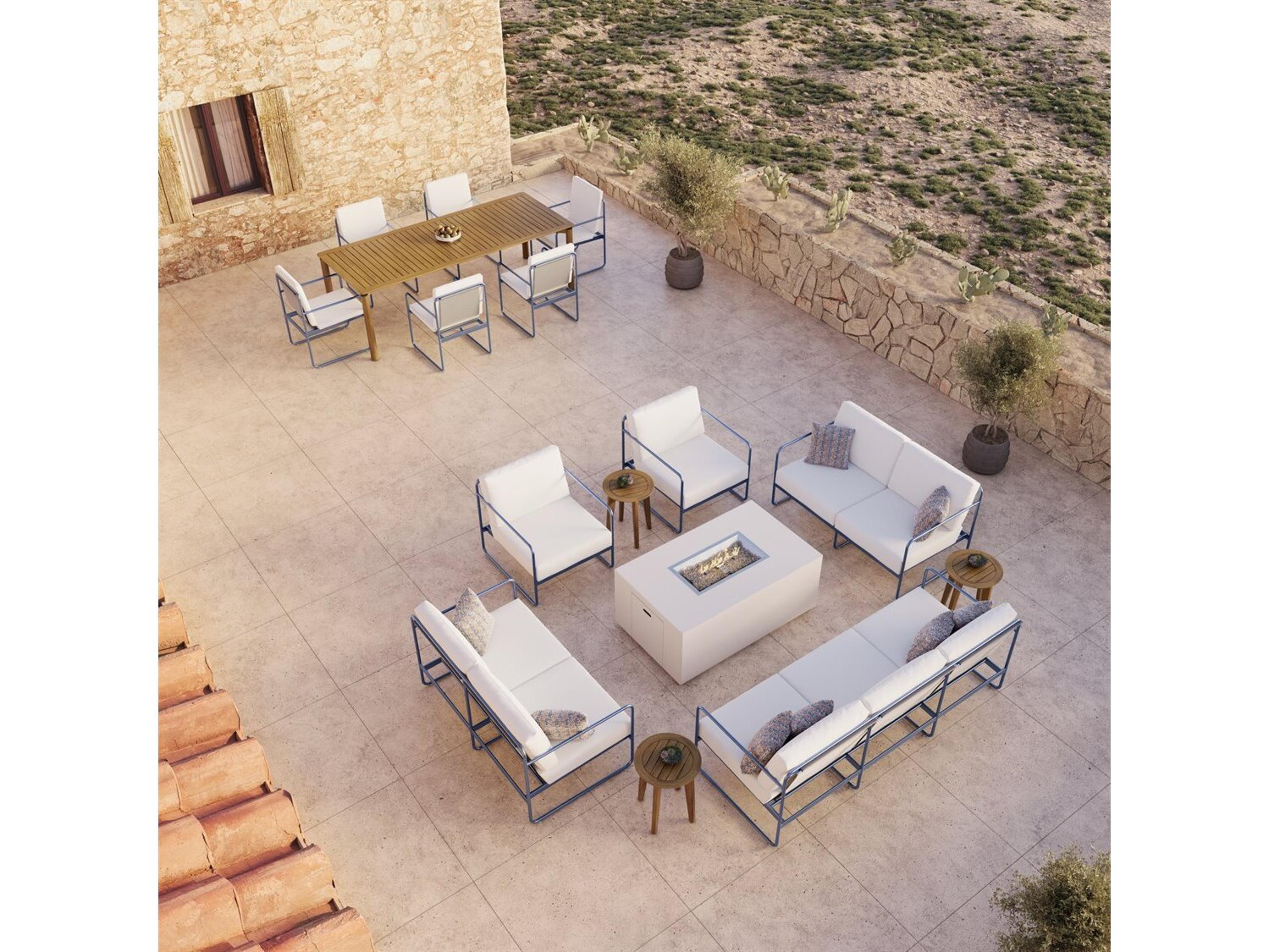 Tropitone Oasis Aluminum Cushion Fire Pit Lounge Set