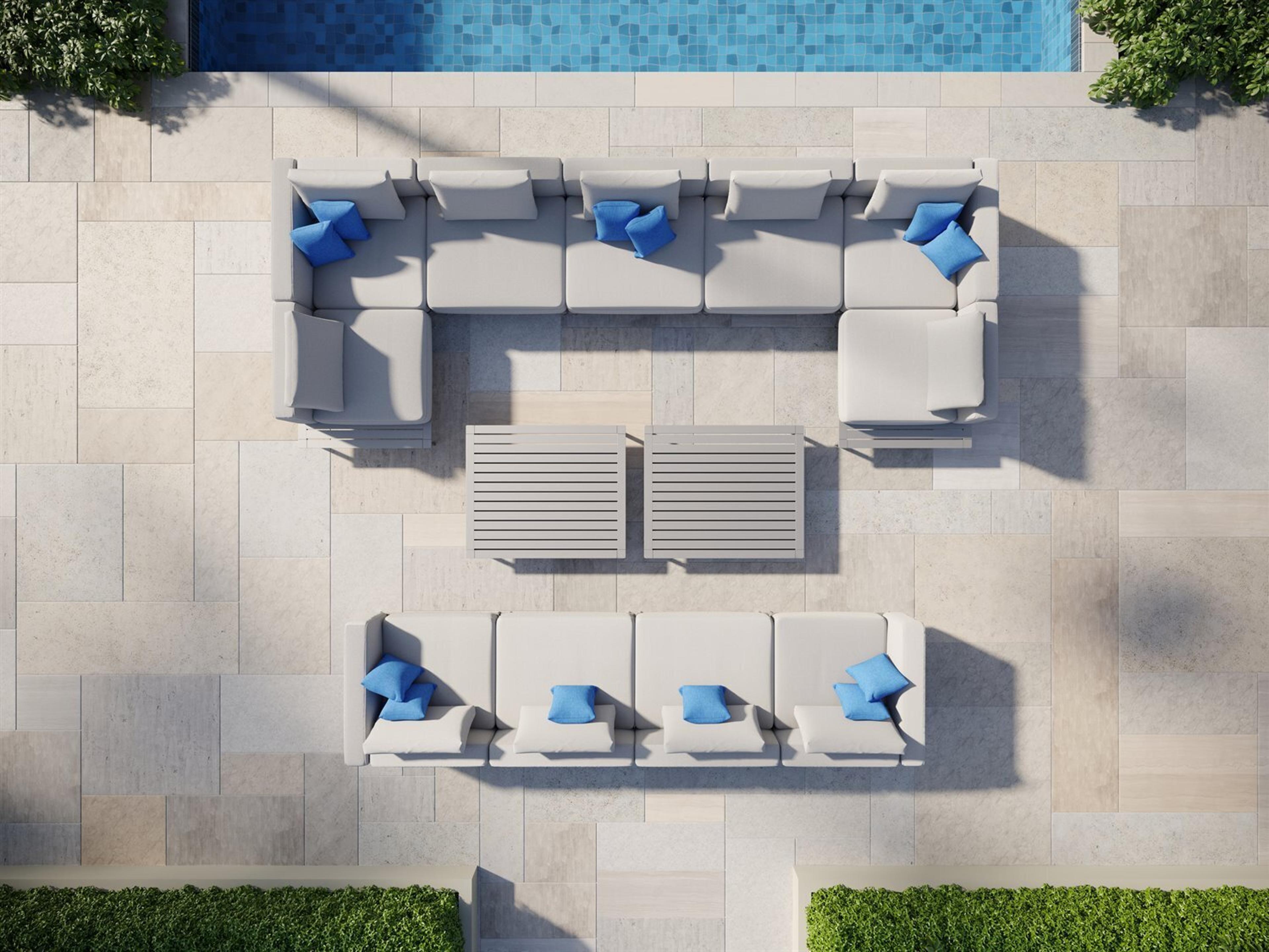 Tropitone Platform Cushion Aluminum Sectional Lounge Set