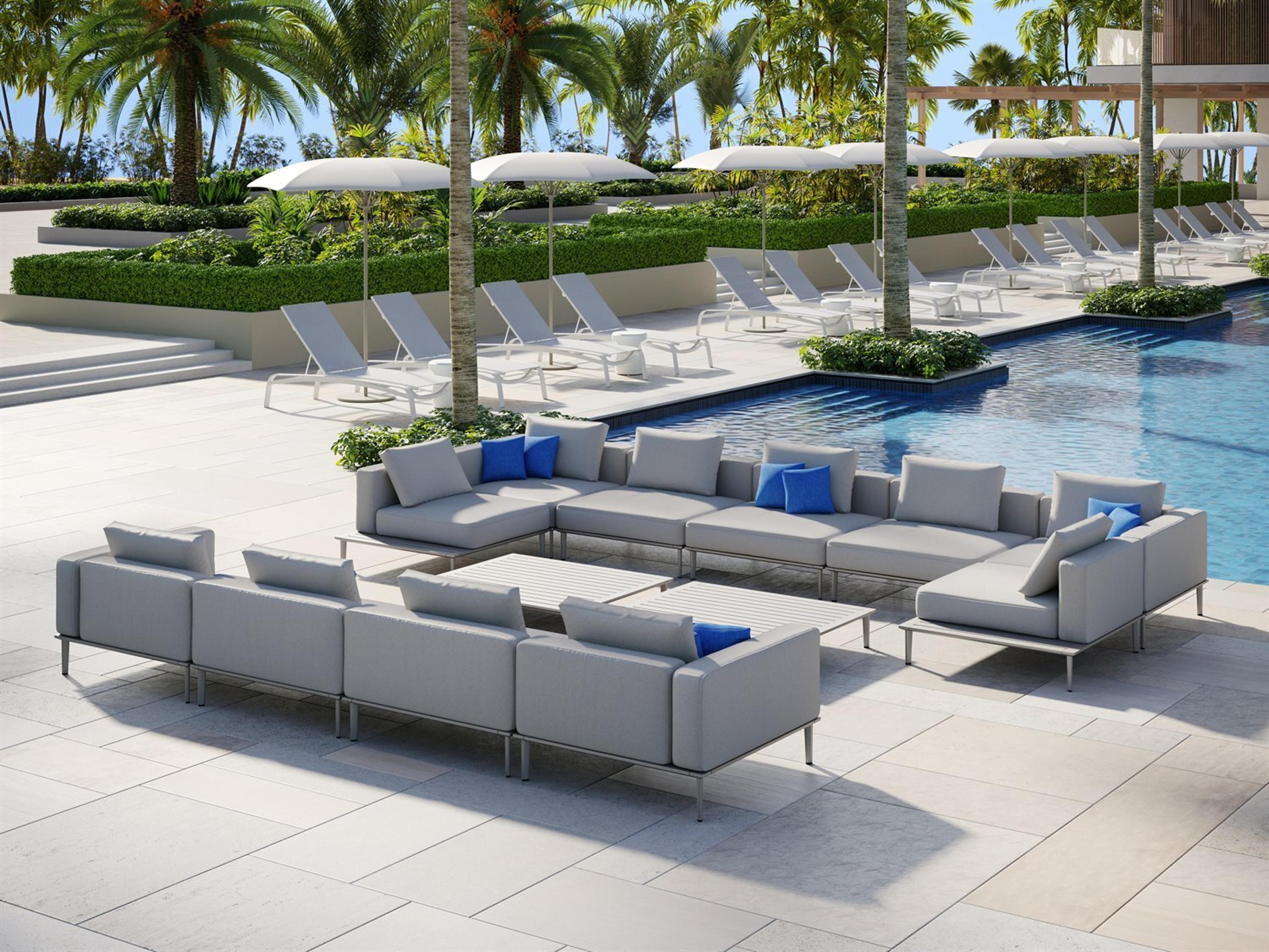 Tropitone Platform Cushion Aluminum Sectional Lounge Set