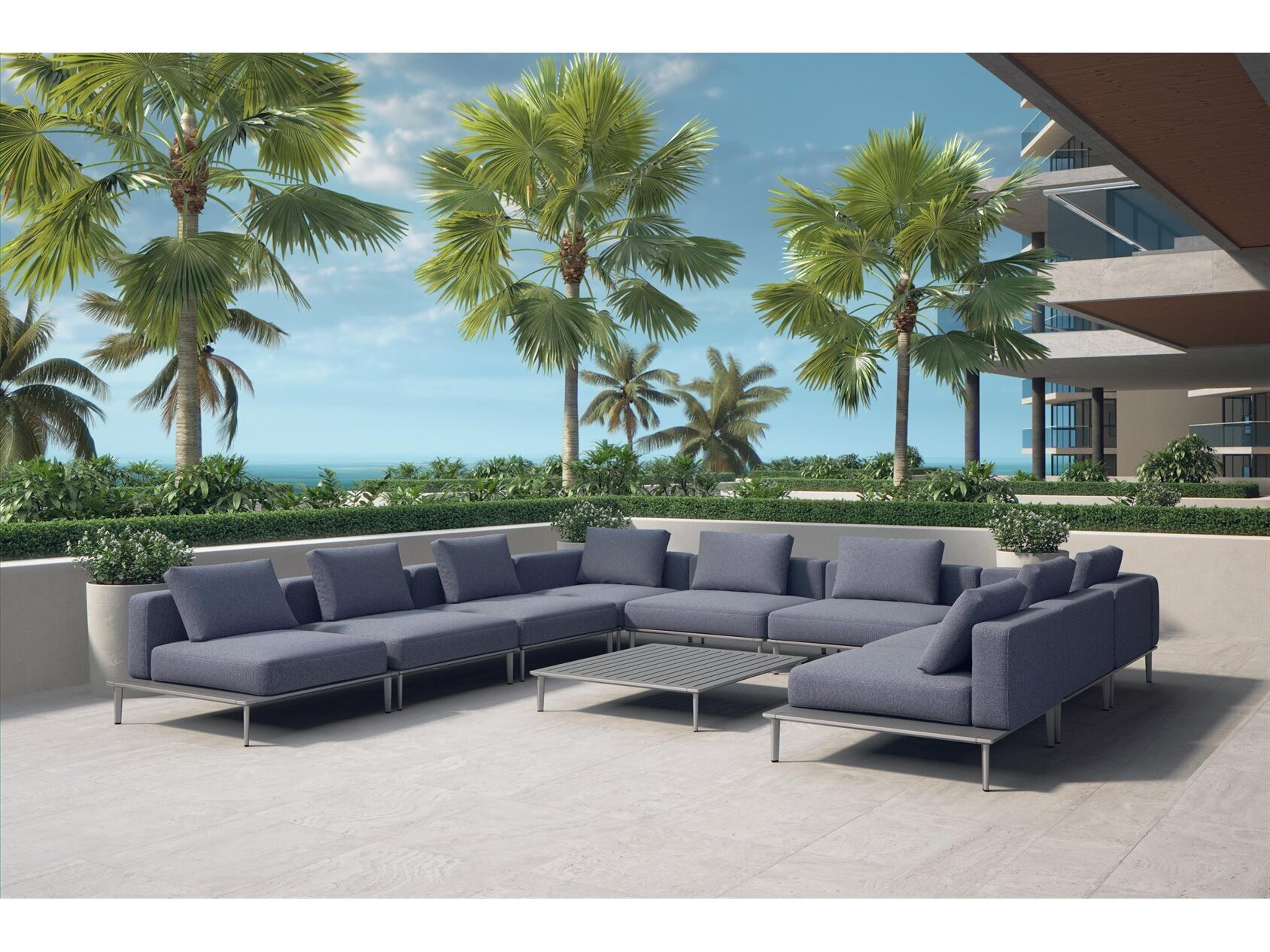 Tropitone Platform Cushion Aluminum Sectional Lounge Set