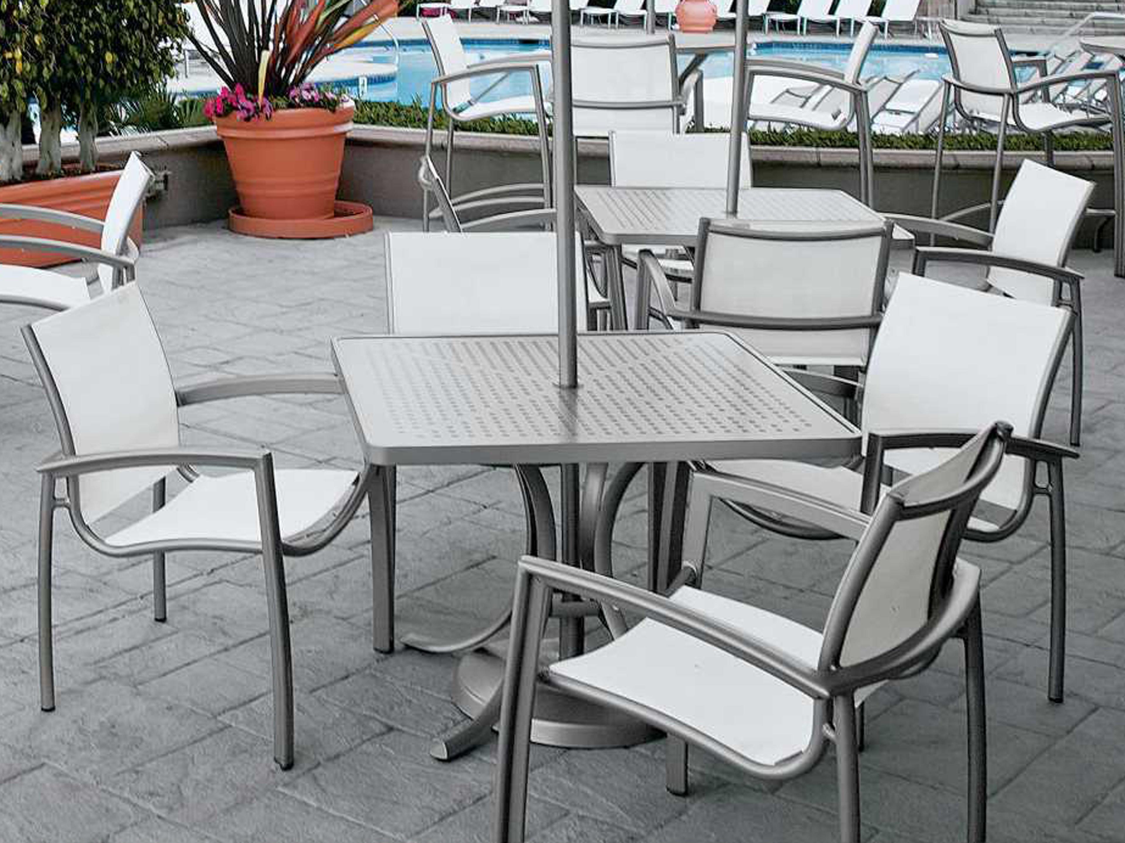 Tropitone South Beach Relaxed Sling Aluminum Outdoor Dining Set