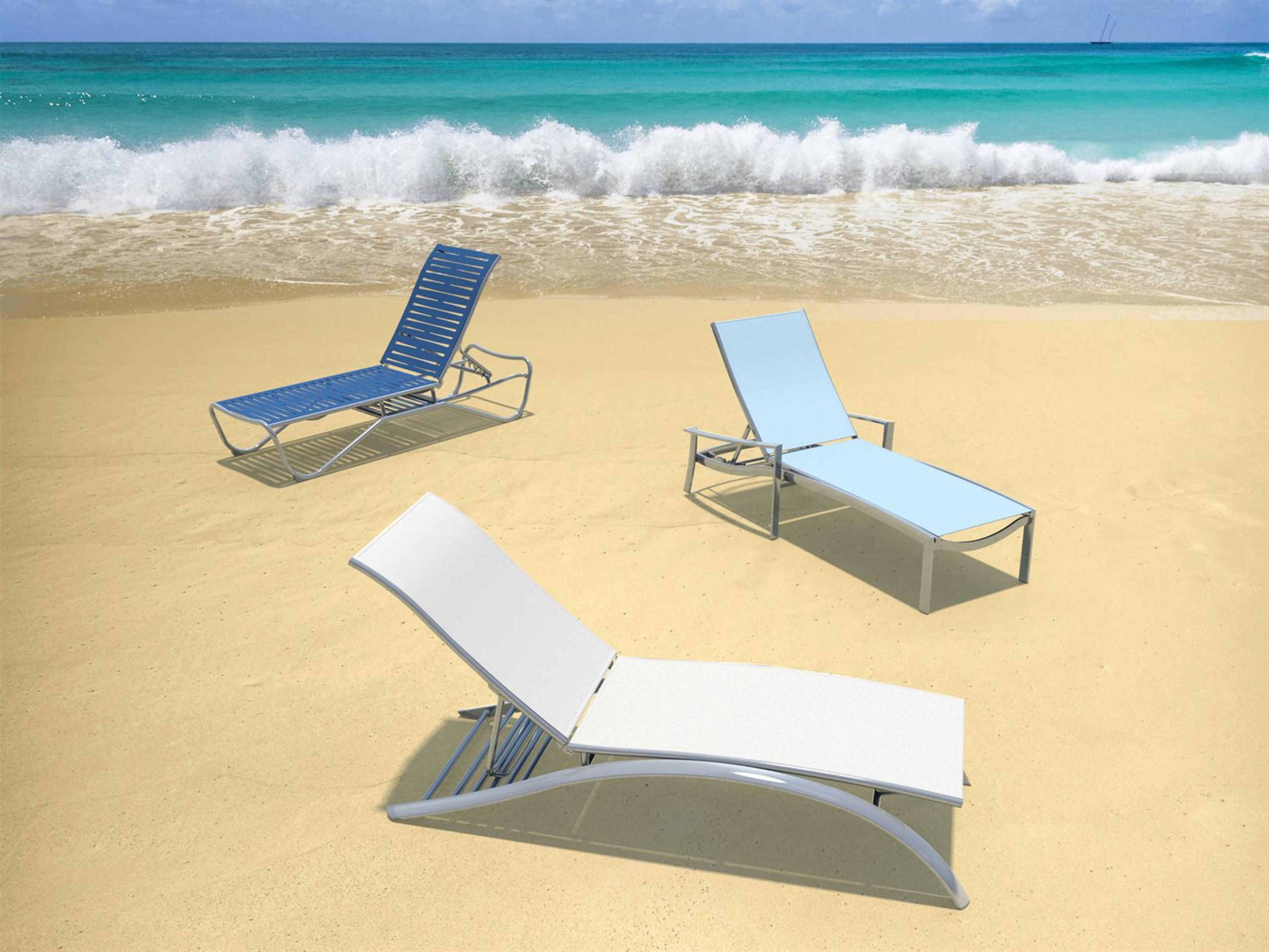 Tropitone South Beach Relaxed Sling Aluminum Outdoor Patio Lounge Set