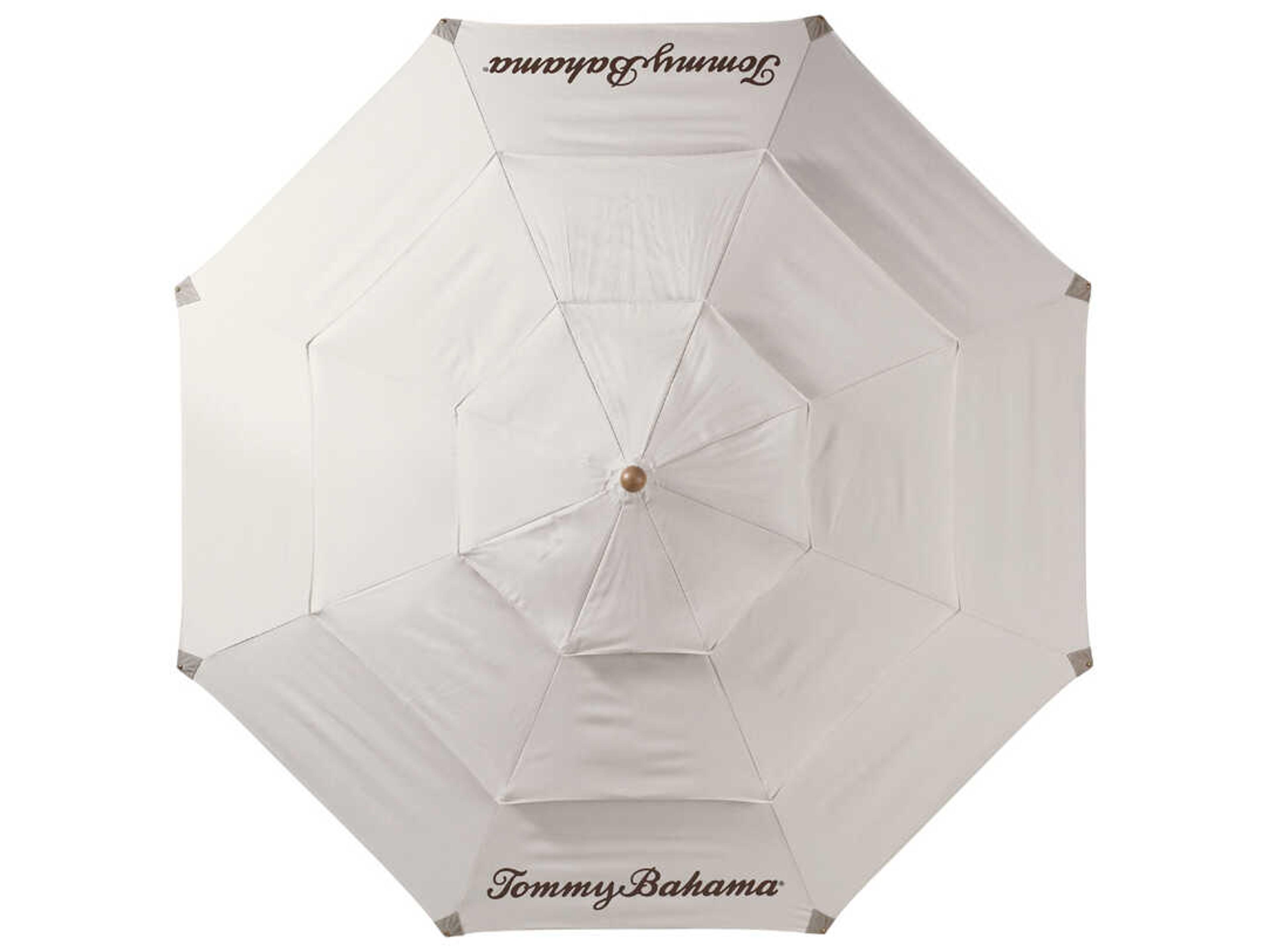Tommy Bahama Outdoor Alfresco Living Wood 11 Foot Pully Lift Umbrella