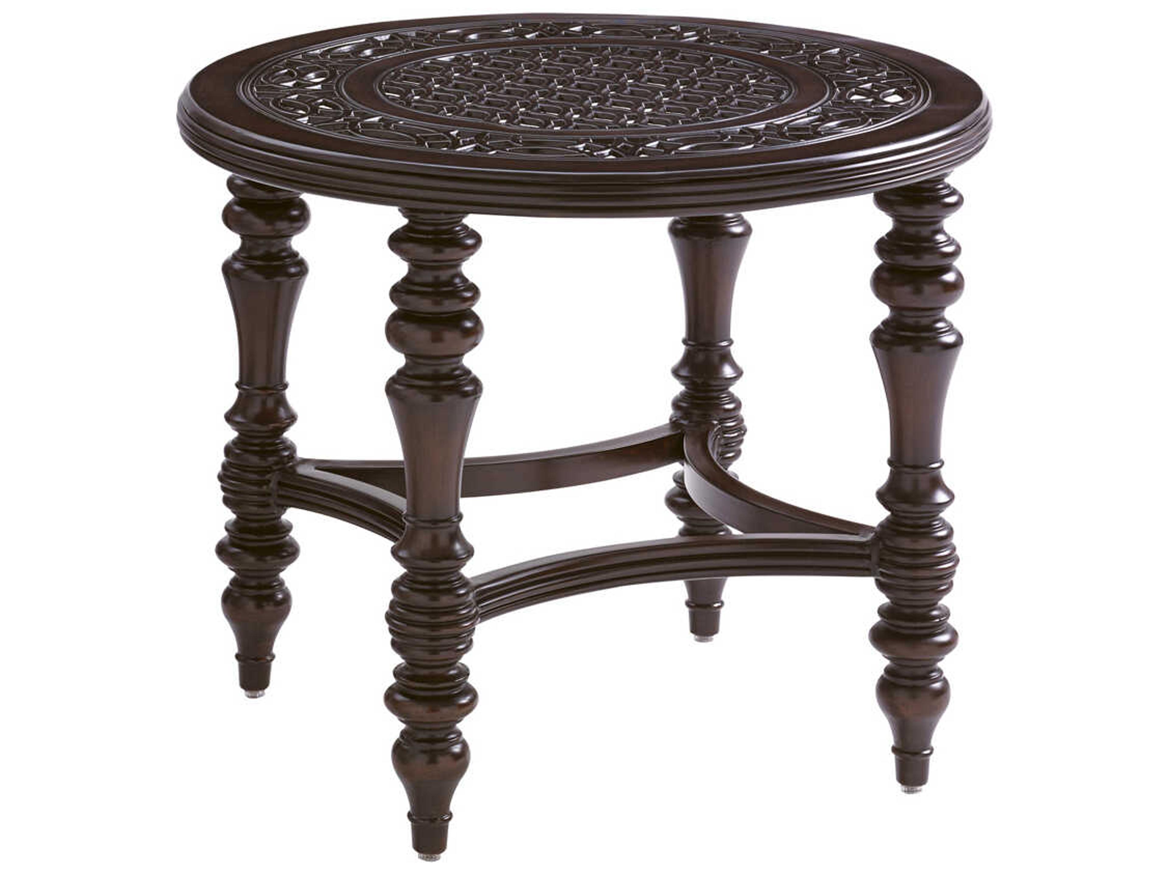 Tommy Bahama Outdoor Black Sands Cast Aluminum Round End Table