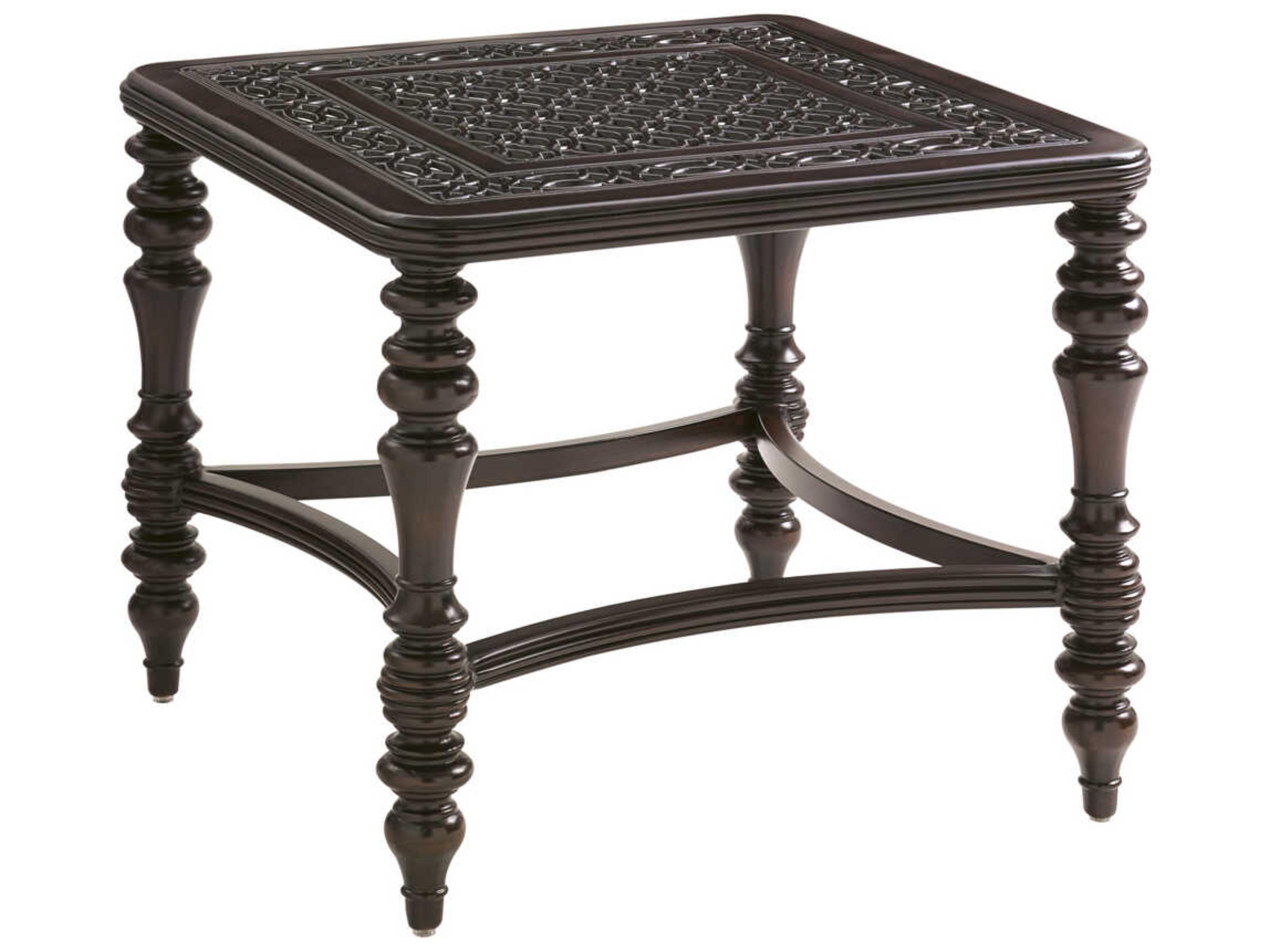 Tommy Bahama Outdoor Black Sands Cast Aluminum Square End Table