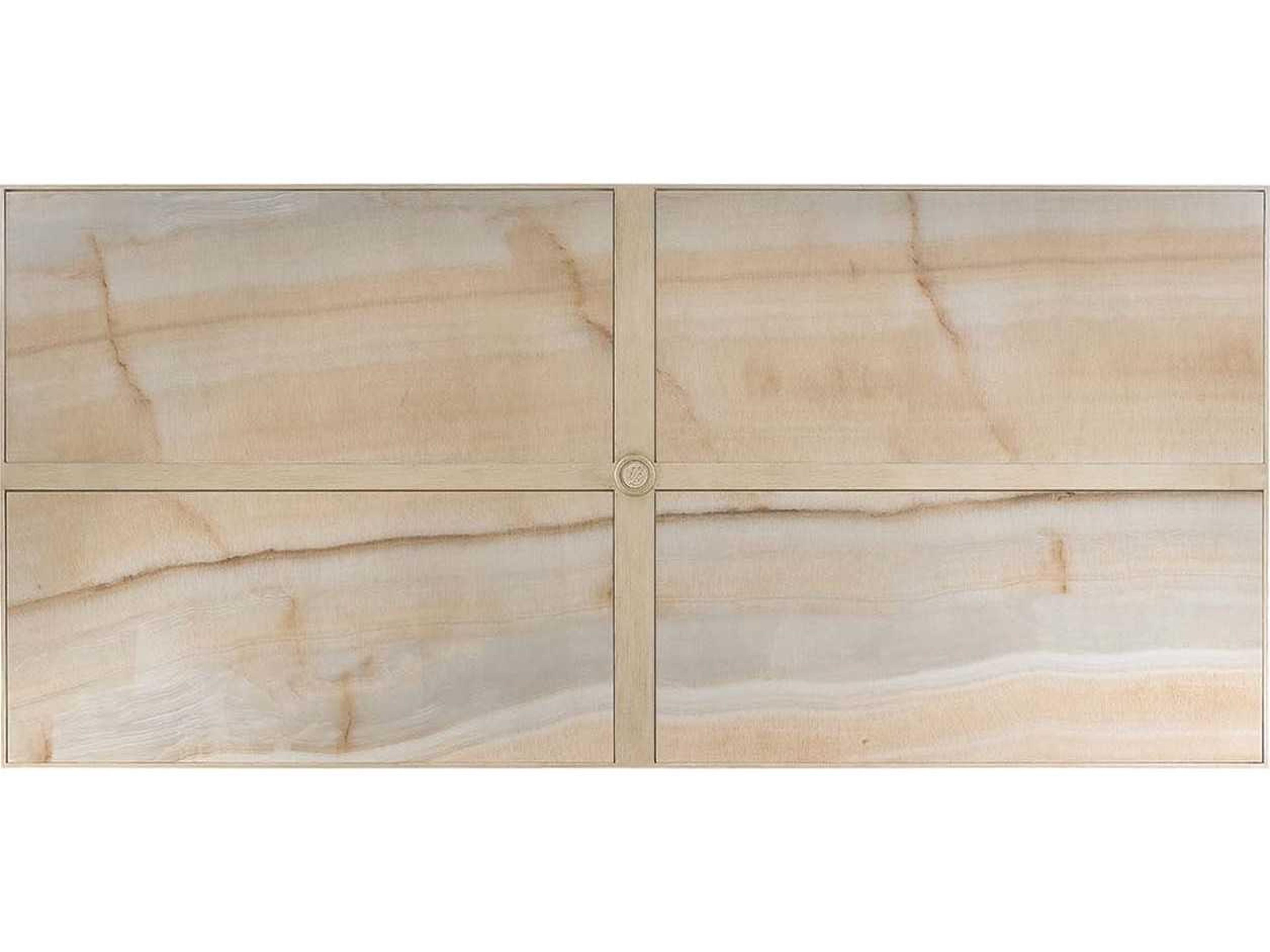 Misty Garden Rectangular Dining Table Inset Porcelain Tops (4 pieces)