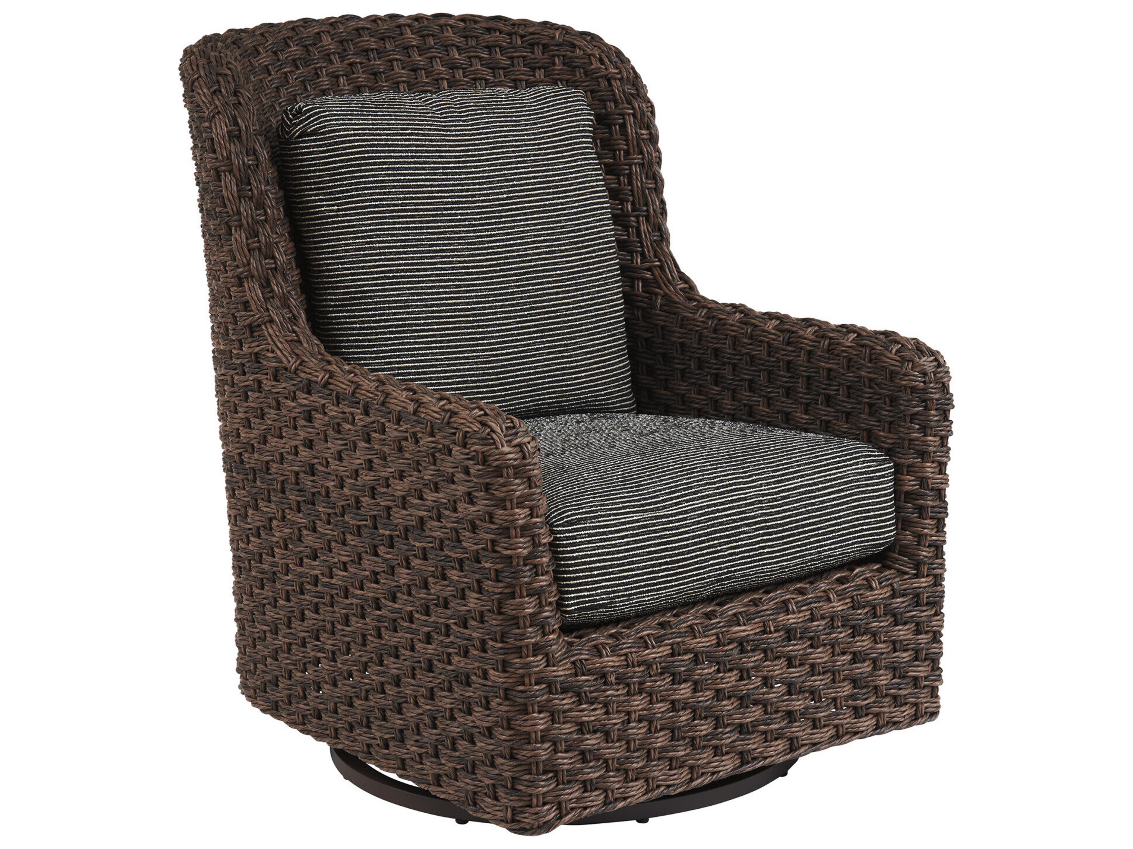 Tommy Bahama Outdoor Kilimanjaro Wicker Rich Tobacco Swivel Glider Lounge Chair