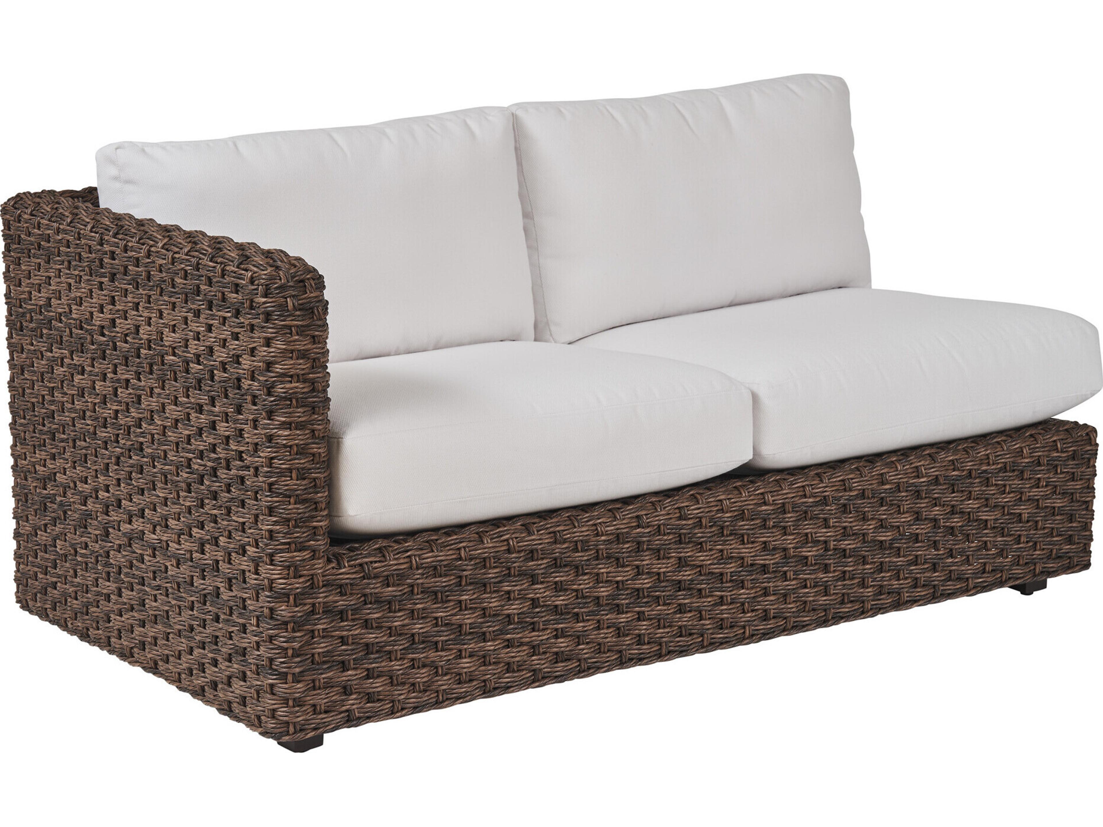 Tommy Bahama Outdoor Kilimanjaro Wicker Rich Tobacco Left Loveseat