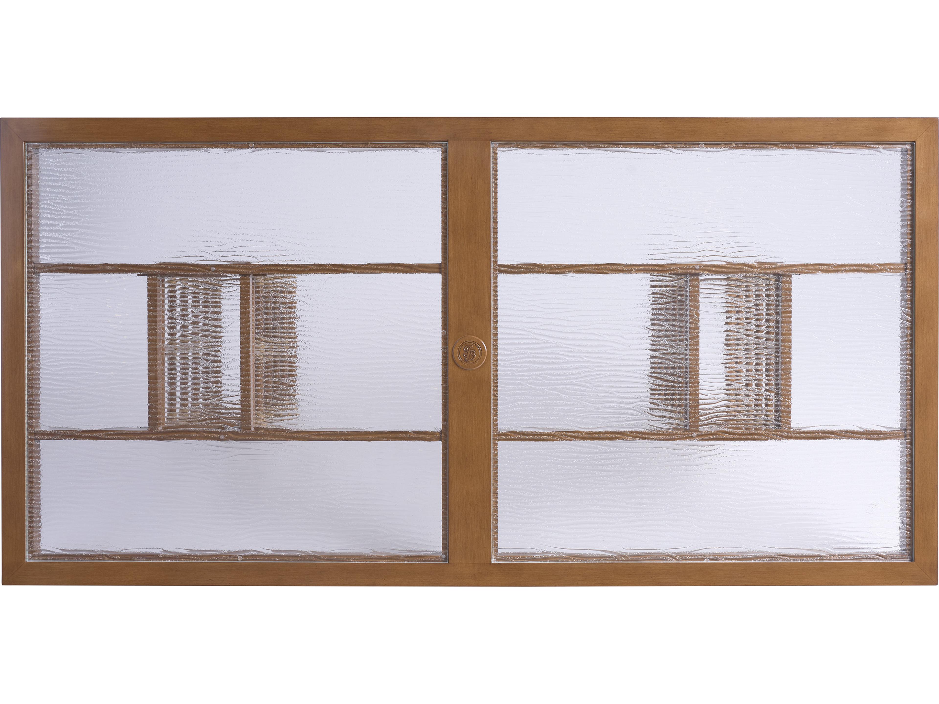 Tommy Bahama Outdoor Sandpiper Bay Ultra Clear Glass Rectangular Dining Table with Umbrella Hole