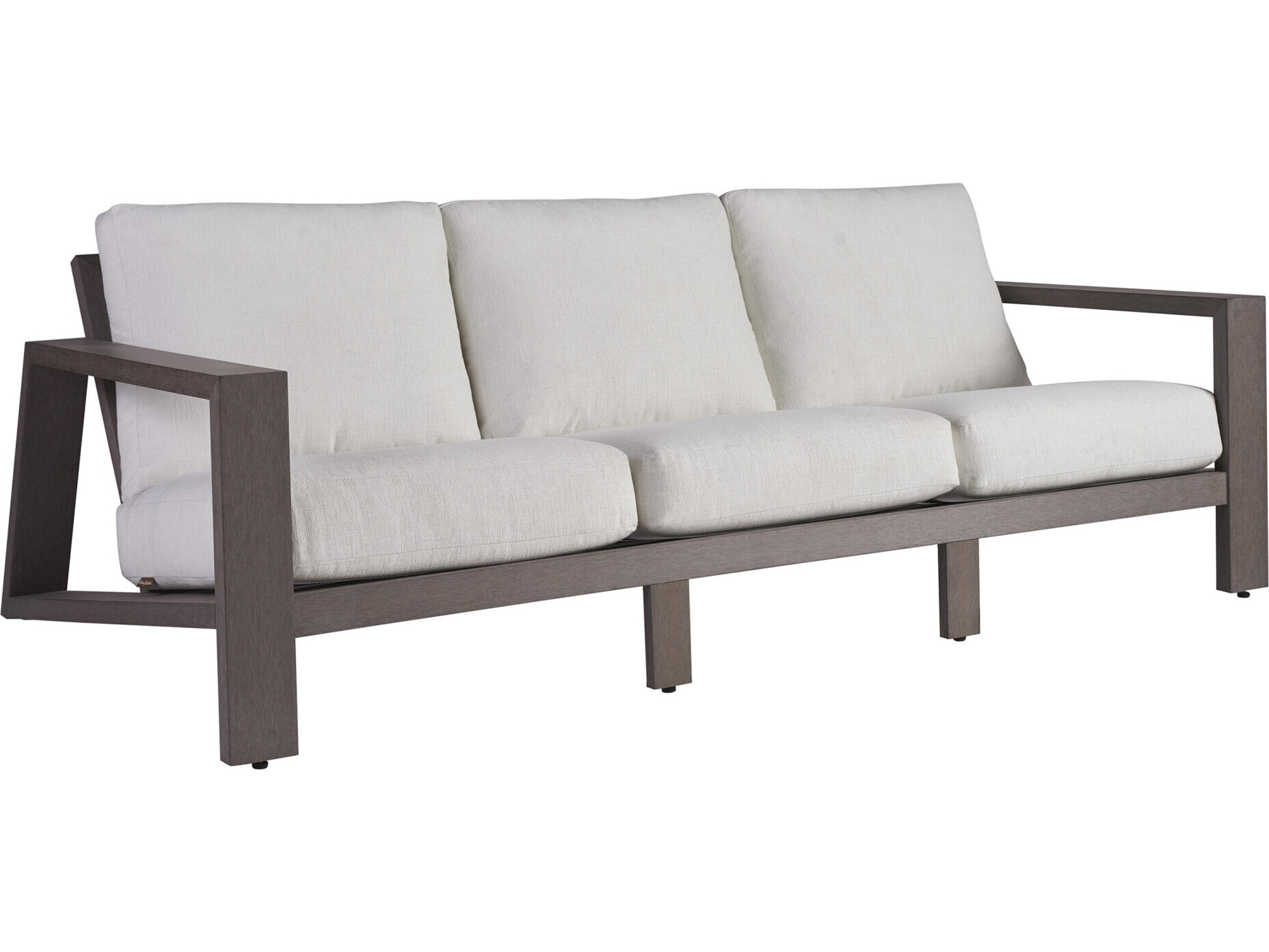 Tommy Bahama Outdoor Mozambique Synthetic Teak Taupe Gray Sofa