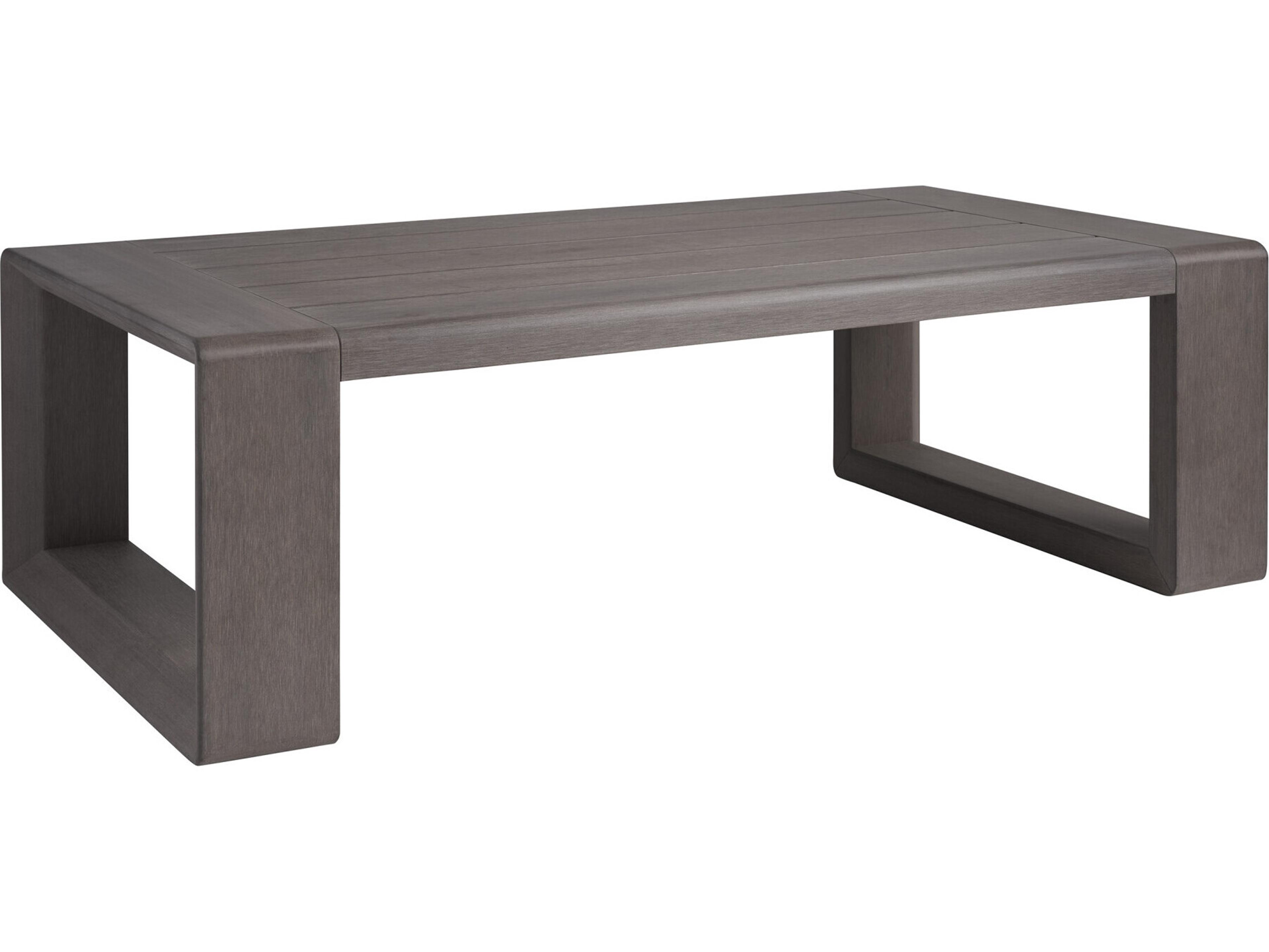 Tommy Bahama Outdoor Mozambique Synthetic Teak Taupe Gray Rectangular Coffee Table