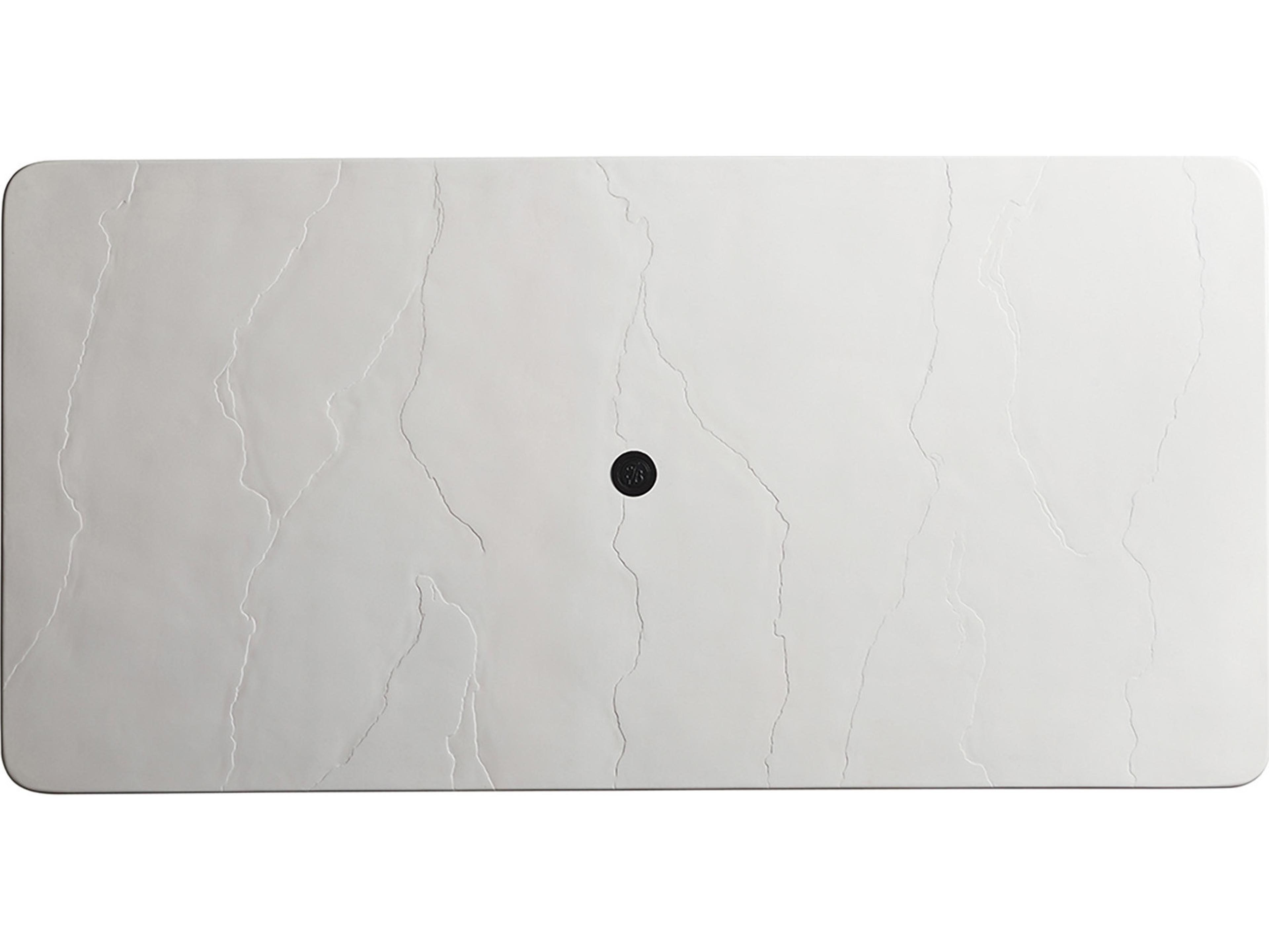 Pavlova Limestone Rectangular Dining Table Top with Umbrella Hole