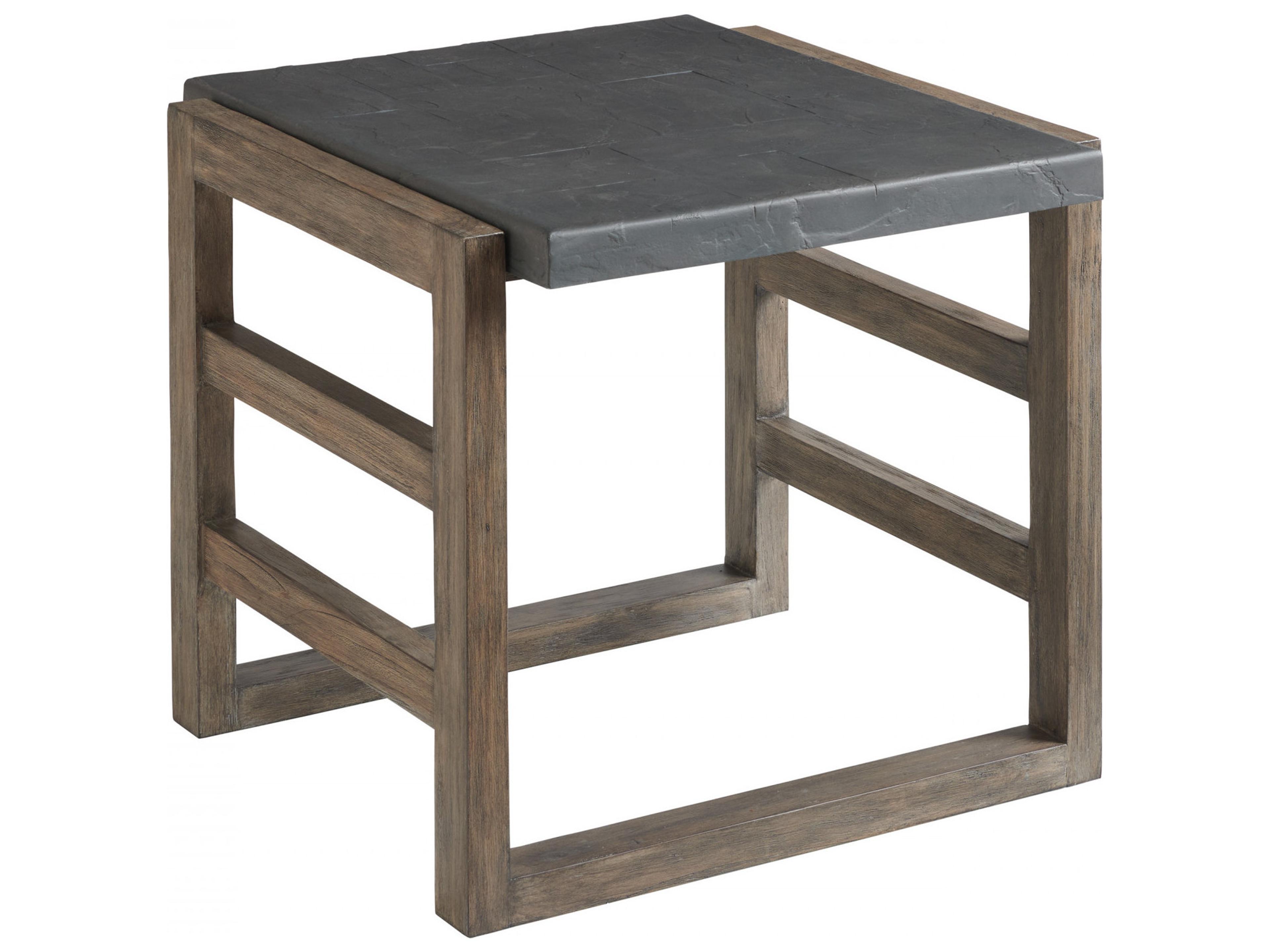 Tommy Bahama Outdoor La Jolla Teak Rectangular Cast Top End Table