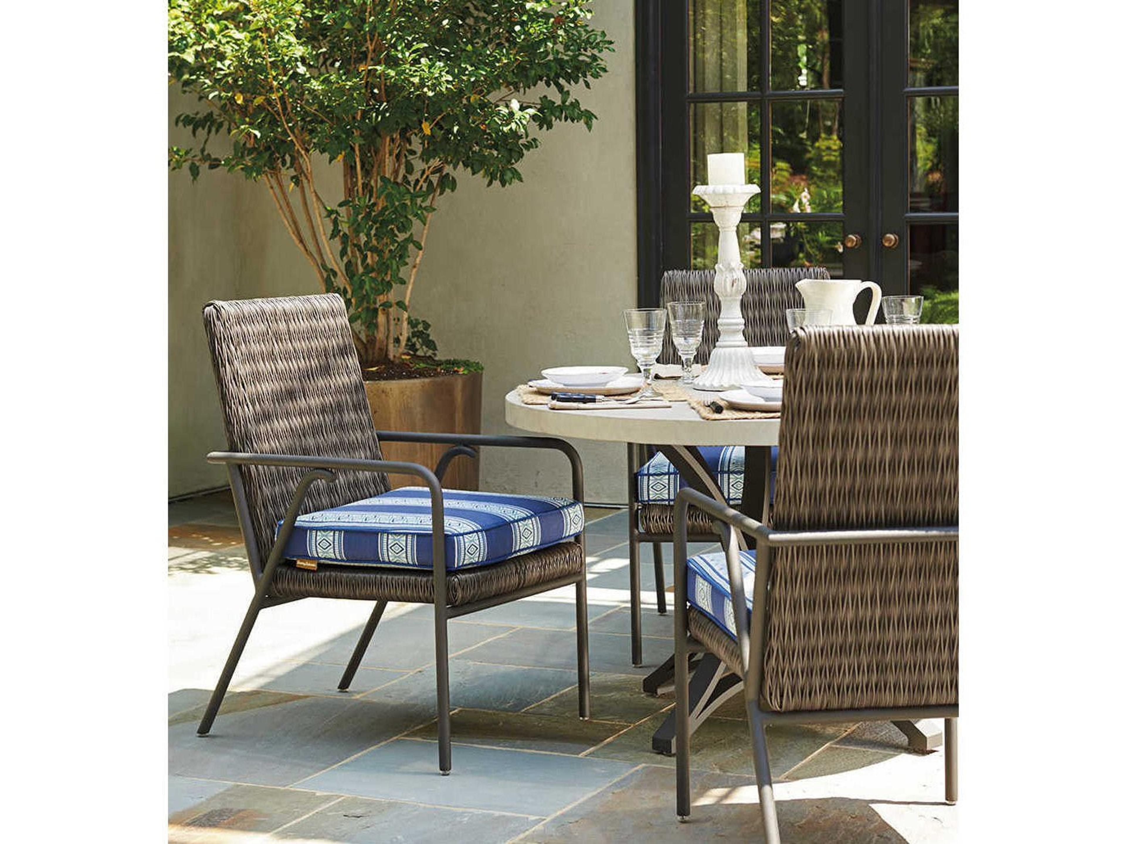 Tommy Bahama Outdoor Cypress Point Ocean Terrace Aluminum Wicker Dining Set