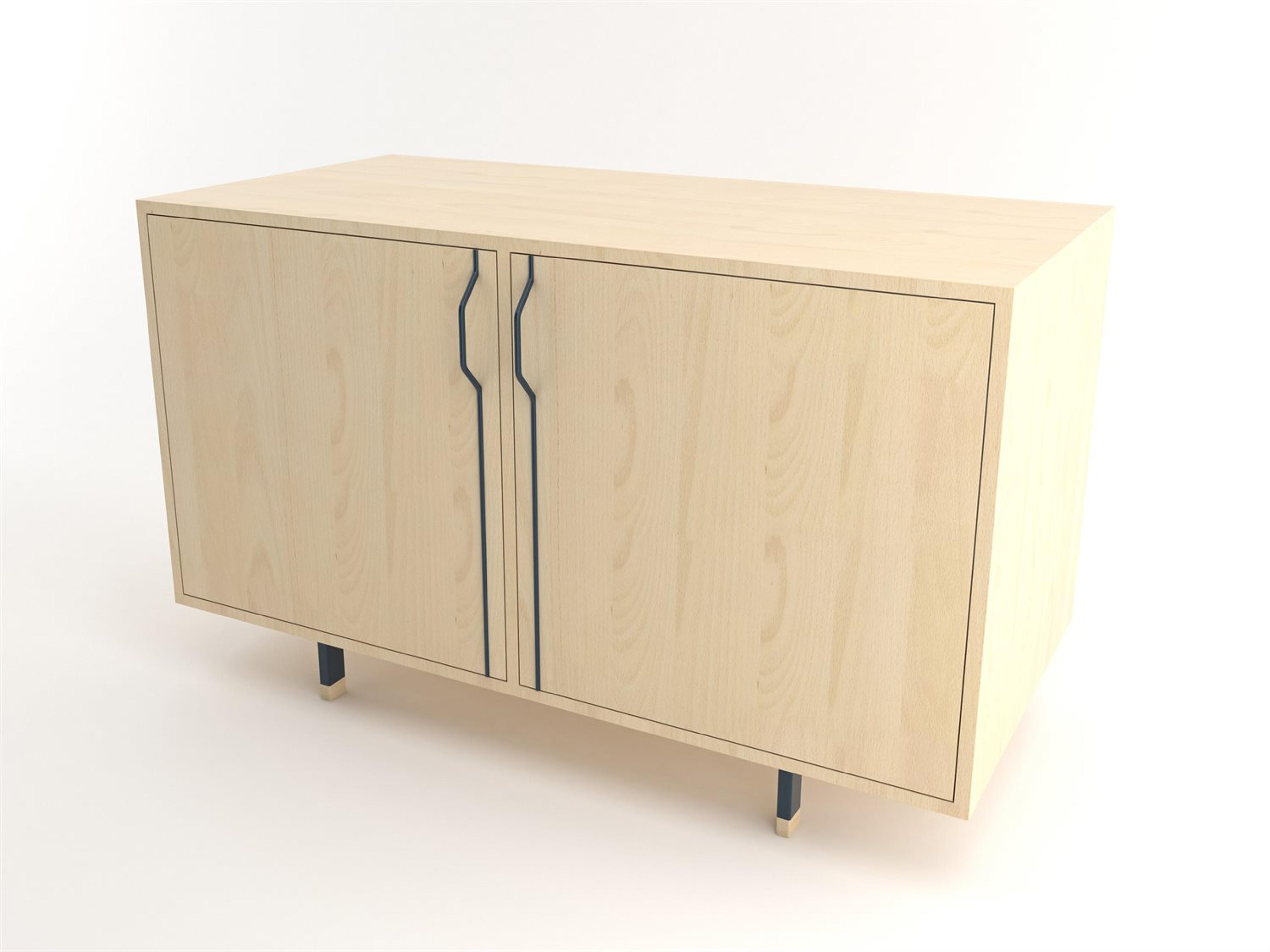 Tronk Design Chapman Storage Collection 47" Maple Wood Navy Sideboard