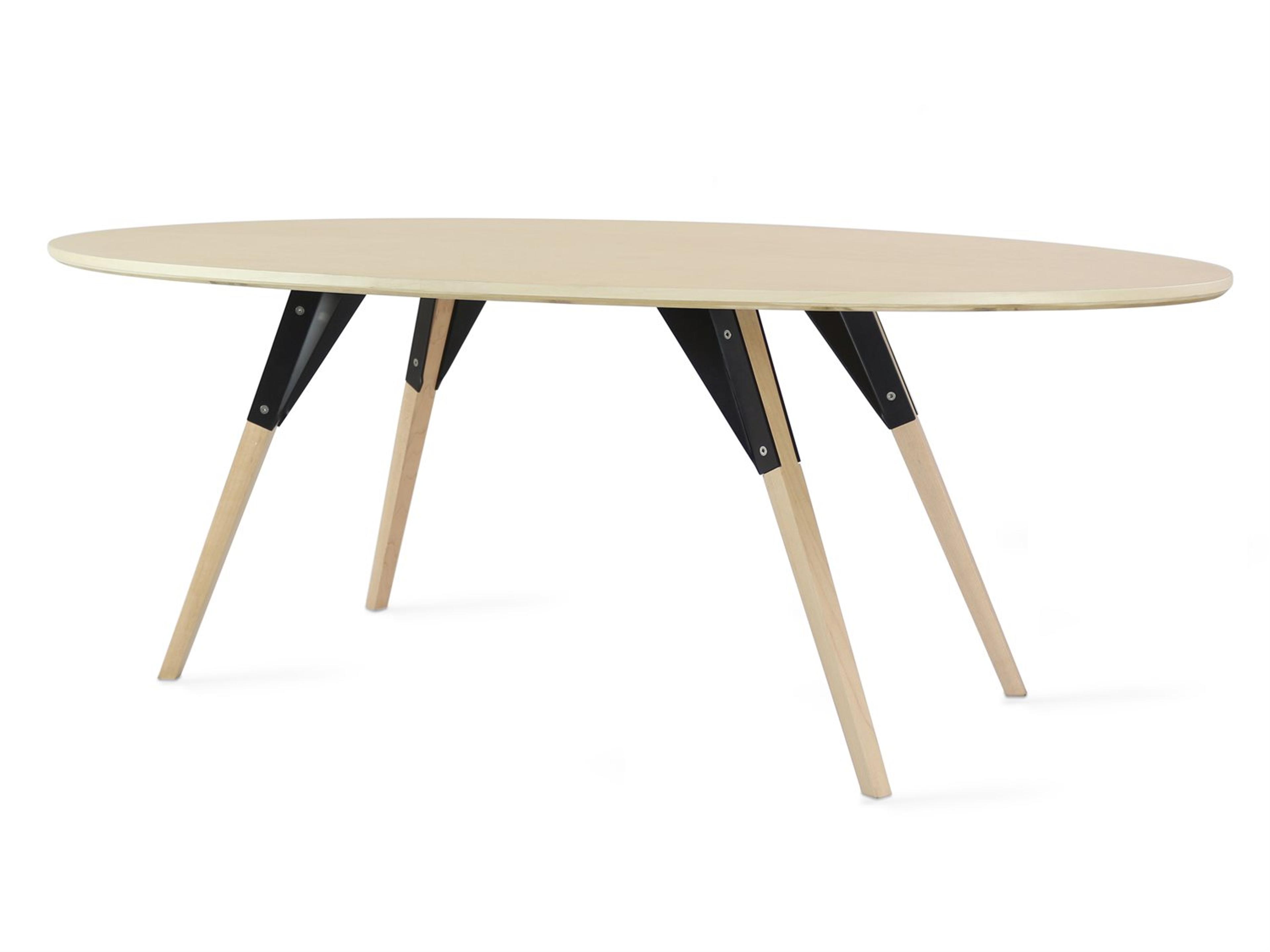 Tronk Design Clarke Collection Oval Wood Black Coffee Table