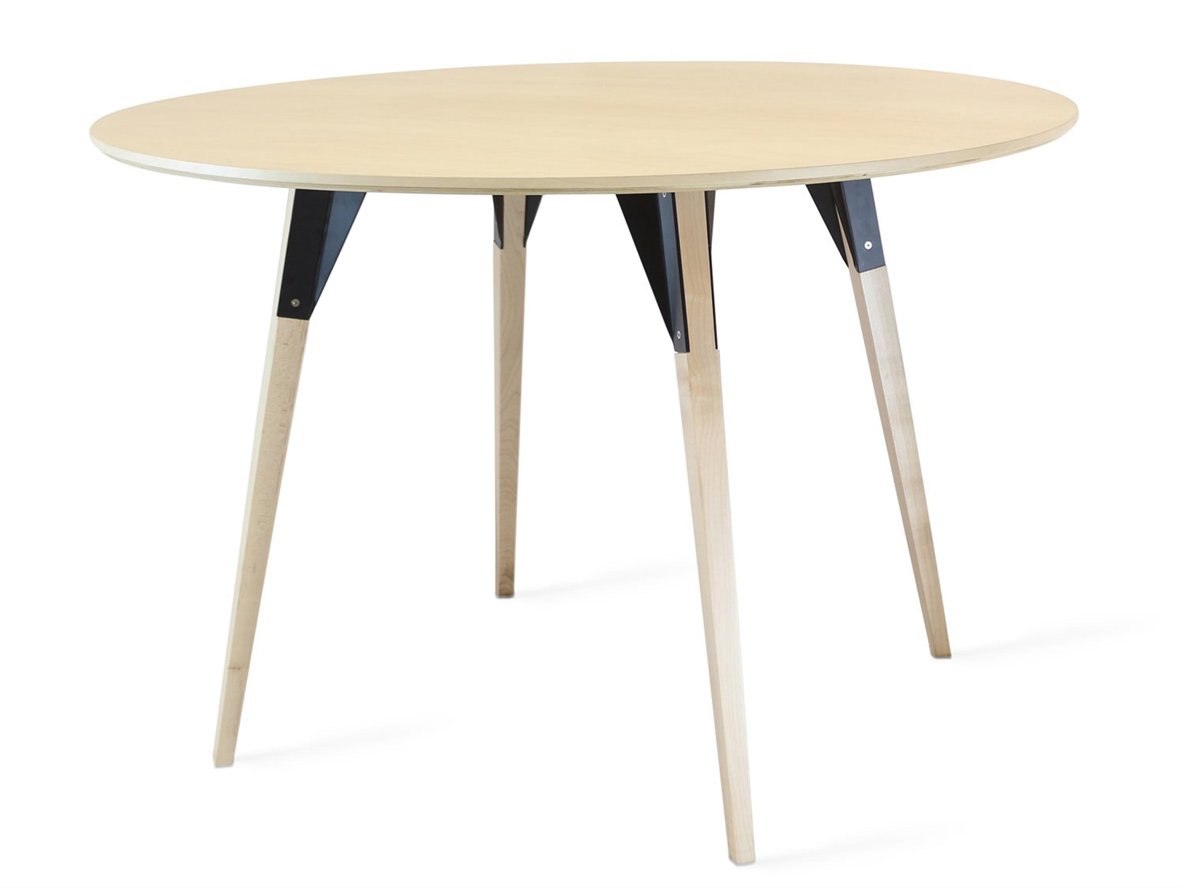 Tronk Design Clarke Collection Round Wood Black Dining Table