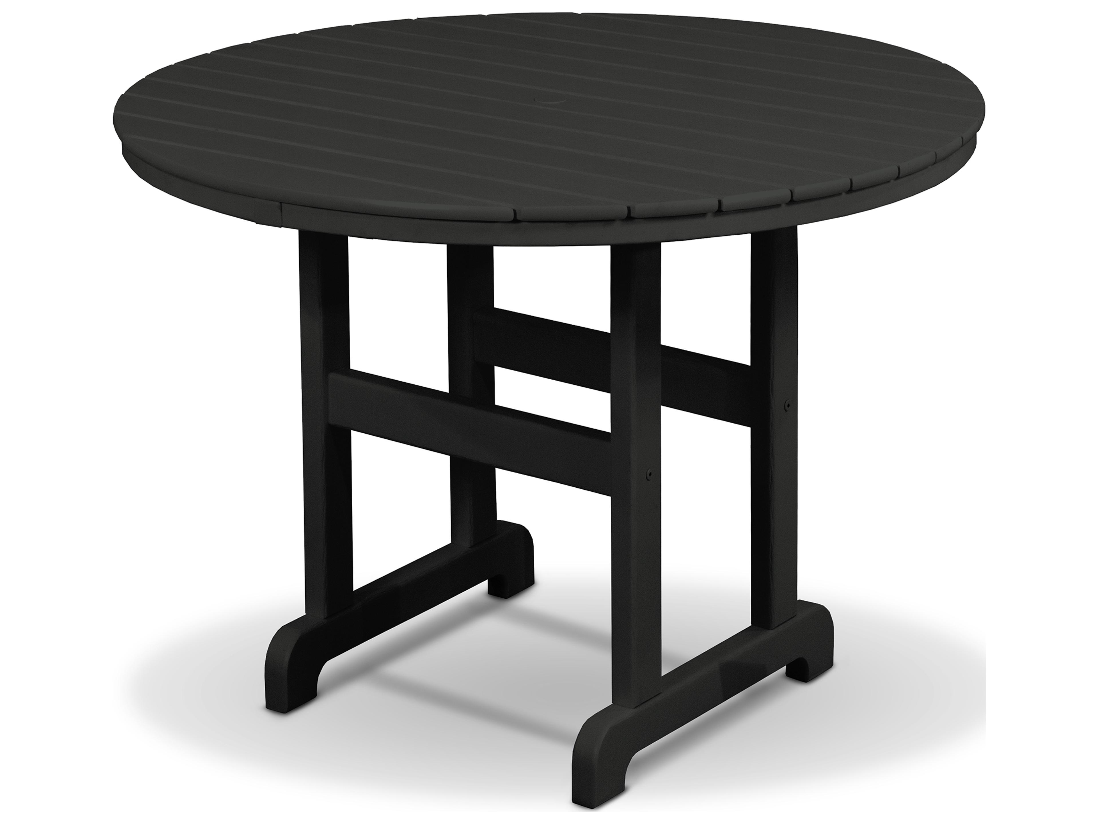 Trex® Outdoor Furniture™ Monterey Bay Recycled Plastic Round Dining Table with Umbrella Hole