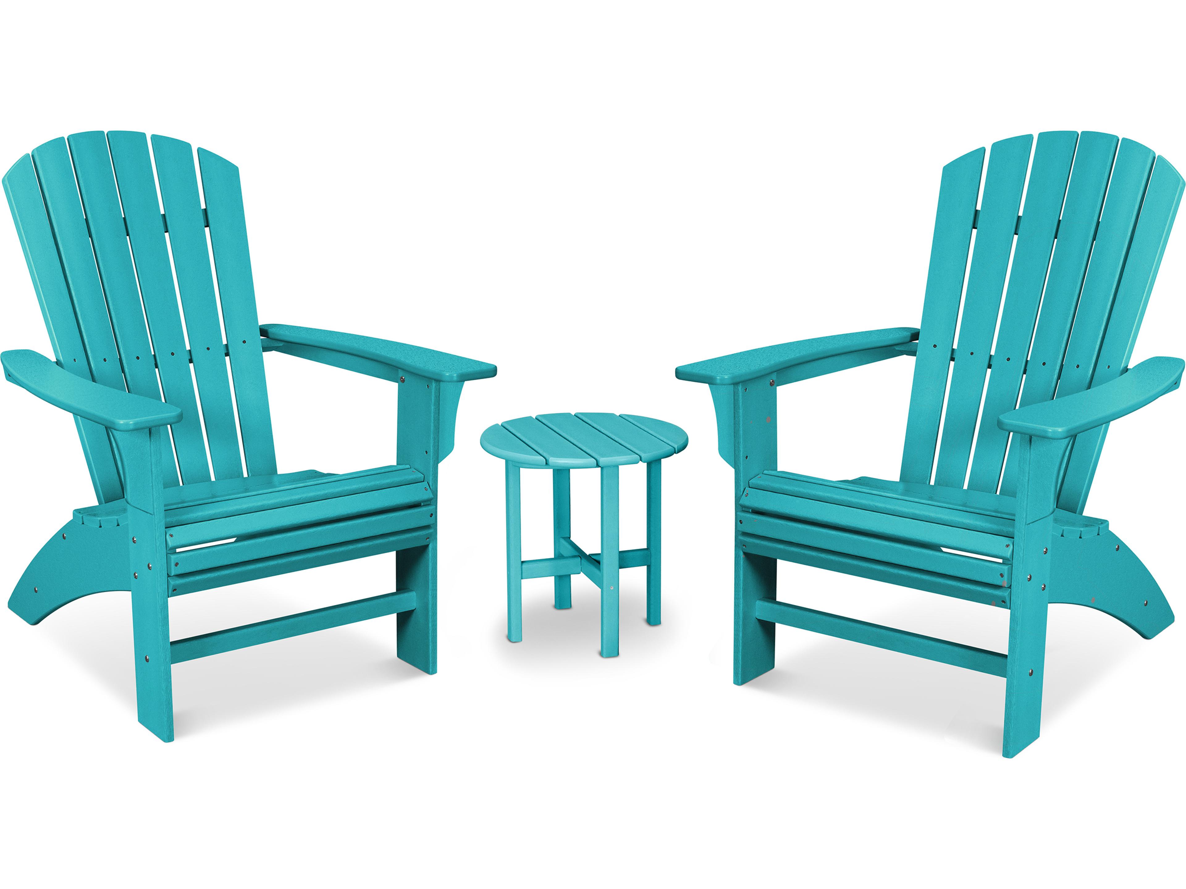 Trex® Outdoor Furniture™ Recycled Plastic Yacht Club 3 Piece Curveback Adirondack Lounge Set