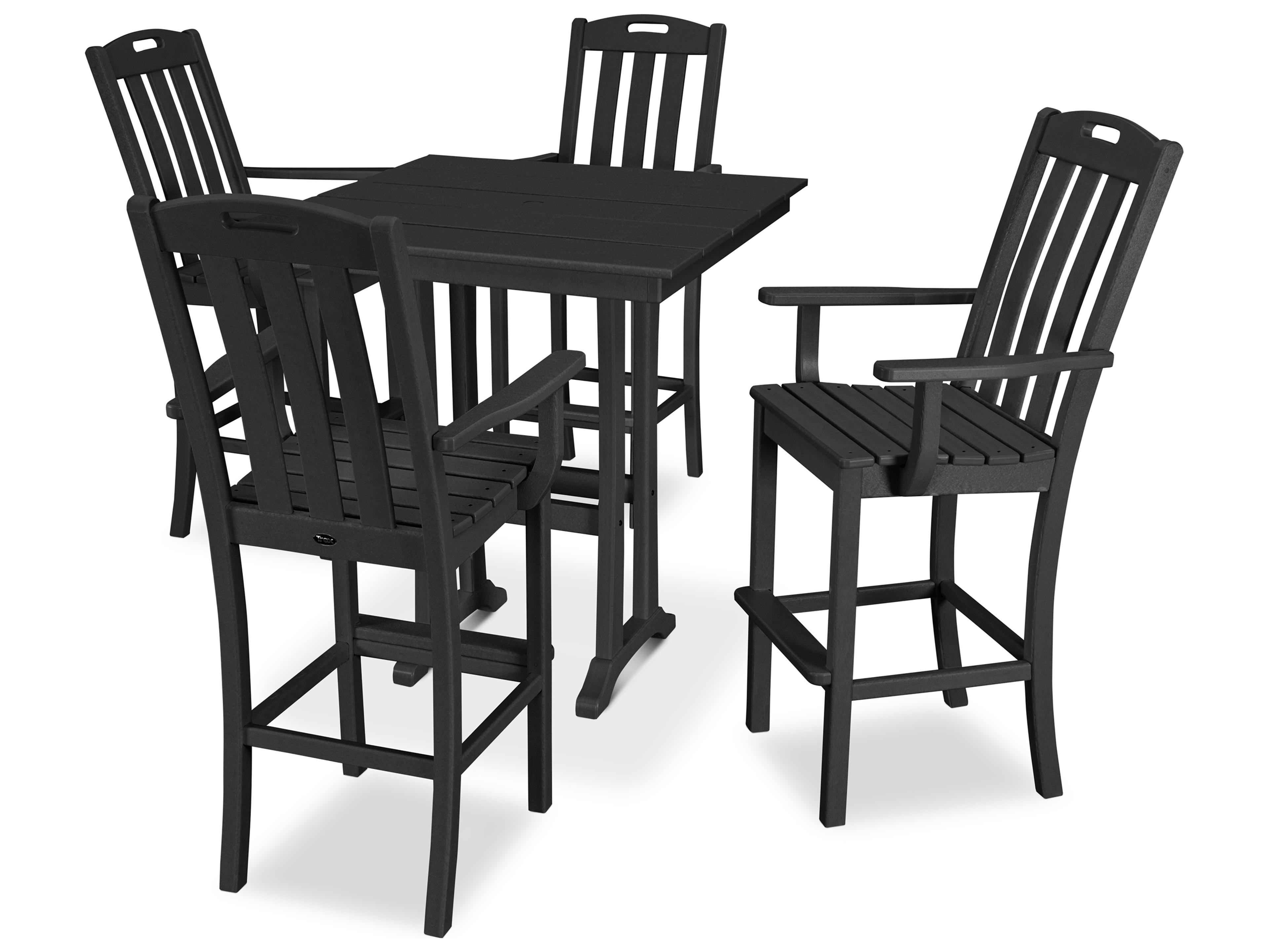 Trex® Outdoor Furniture™ Yacht Club Recycled Plastic 5 Piece Farmhouse Trestle Bar Set