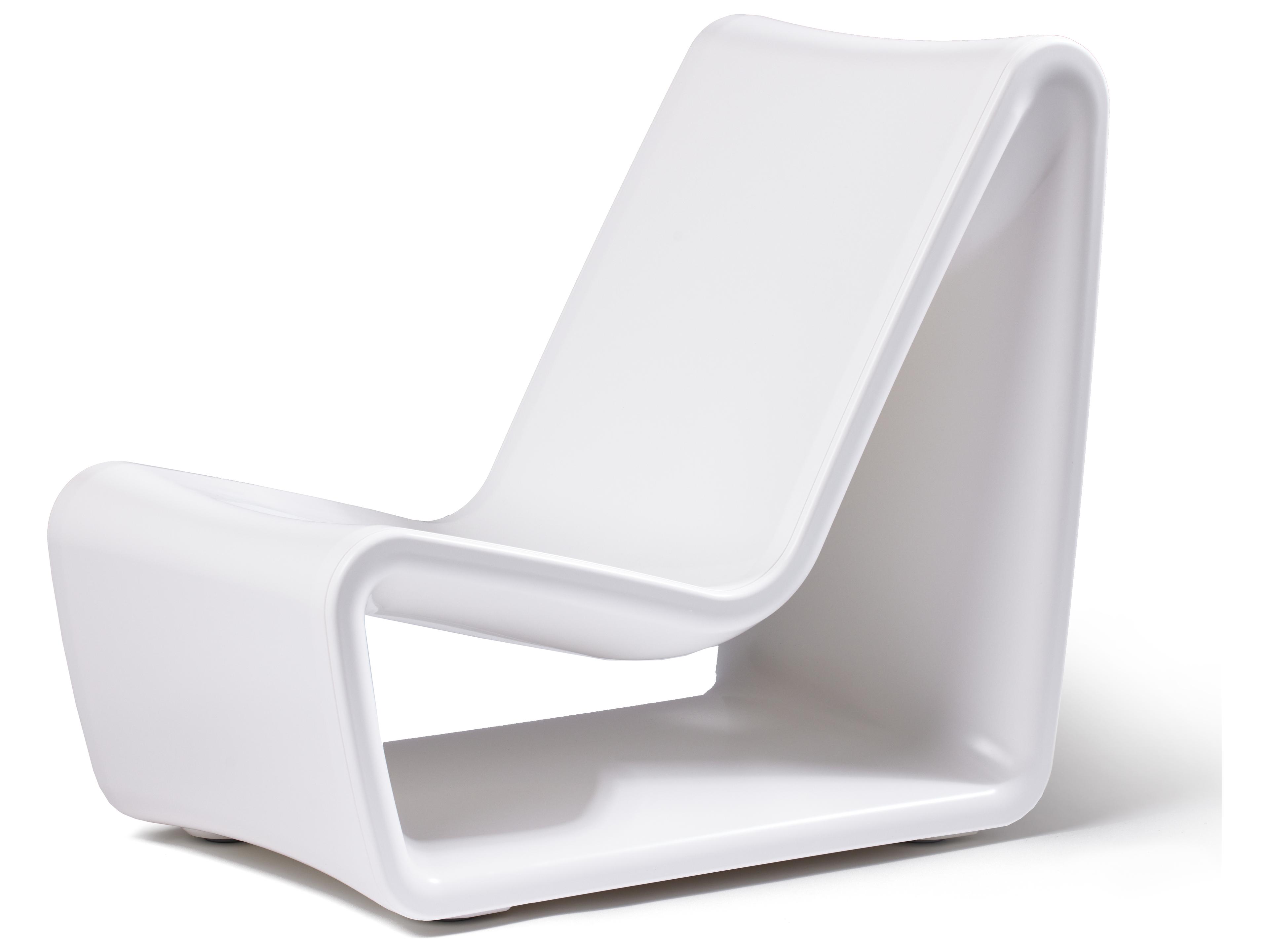 Tupelo Goods Loop Marine Grade Polyethylene Lounge Chair in Highcloud White