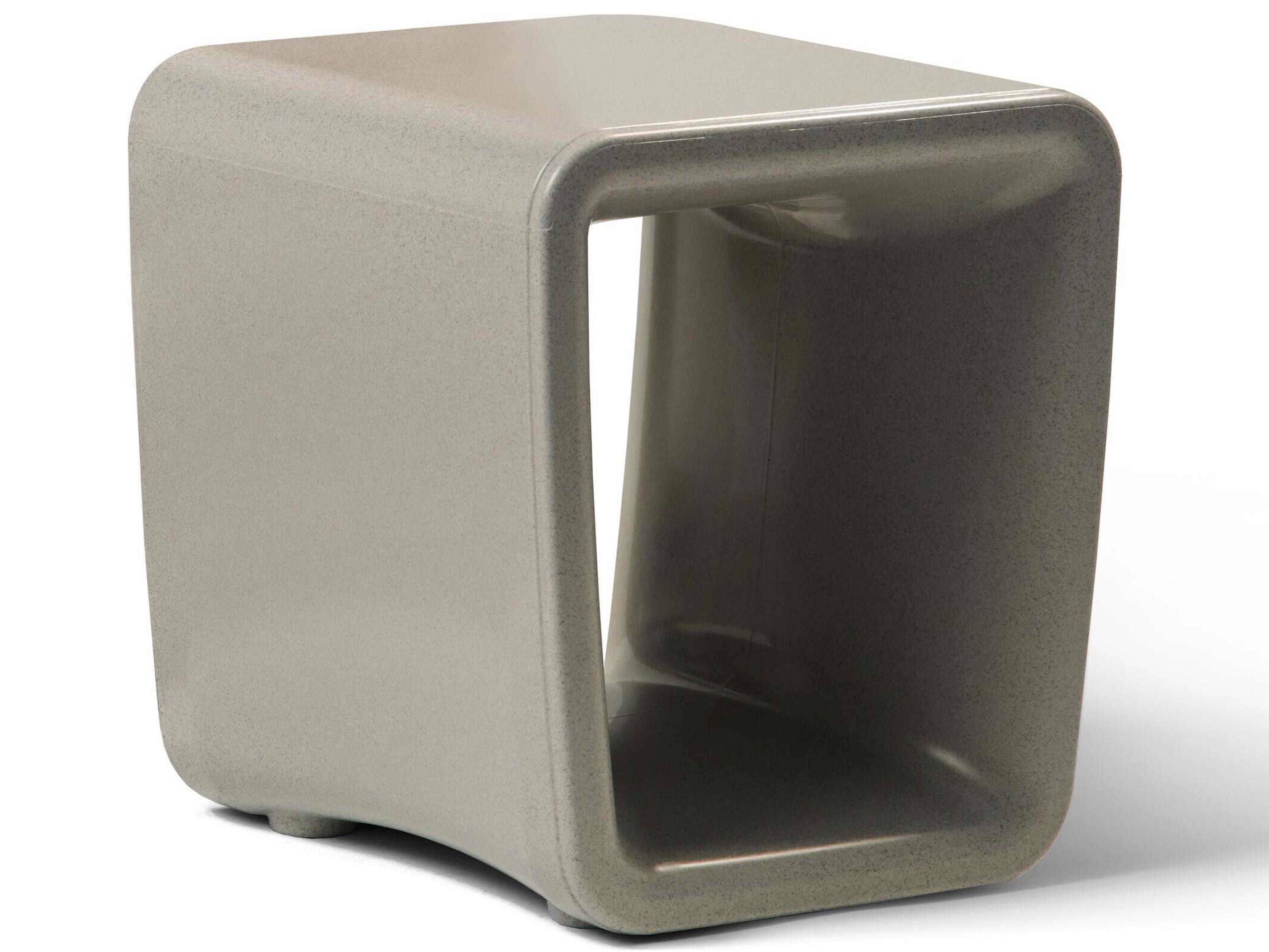 Tupelo Goods Loop Marine Grade Polyethylene Square End Table in Sandstone