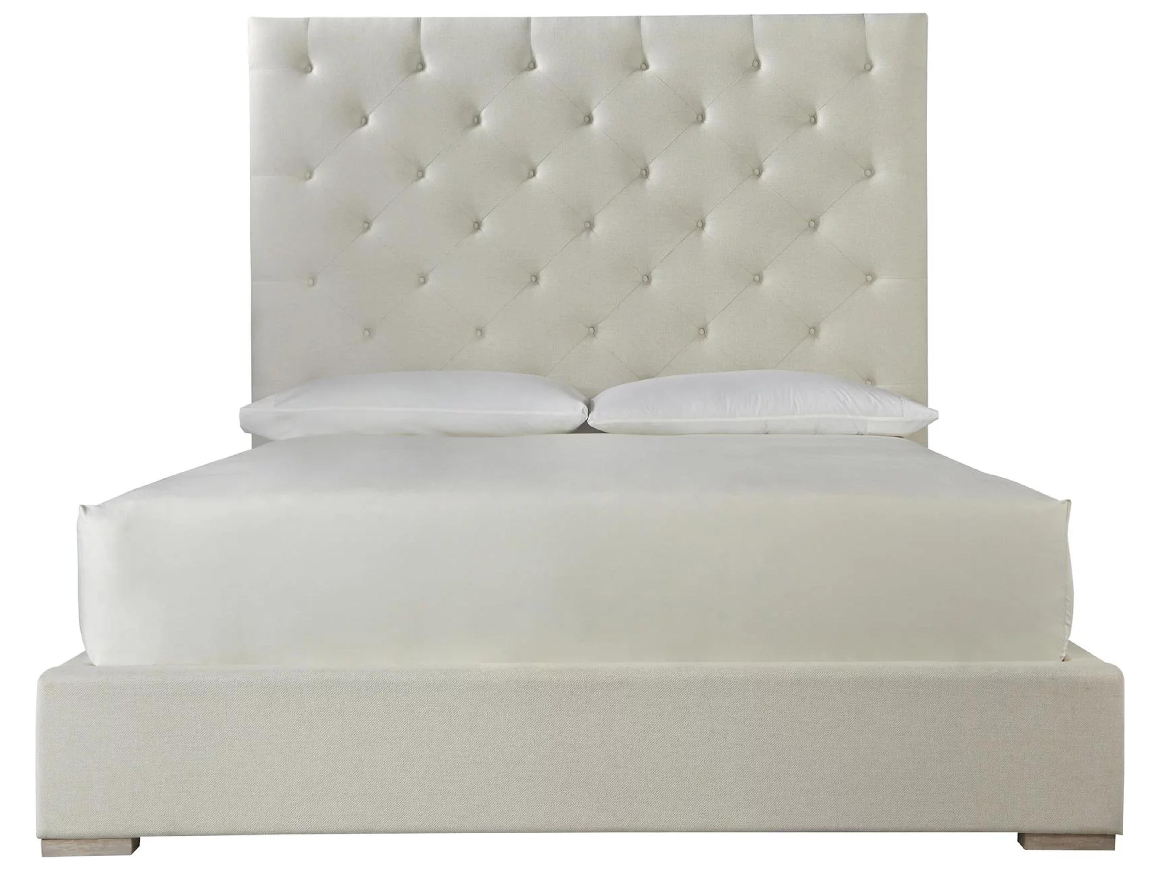 Universal Furniture Modern Brando Quartz White Upholstered King Platform Bed