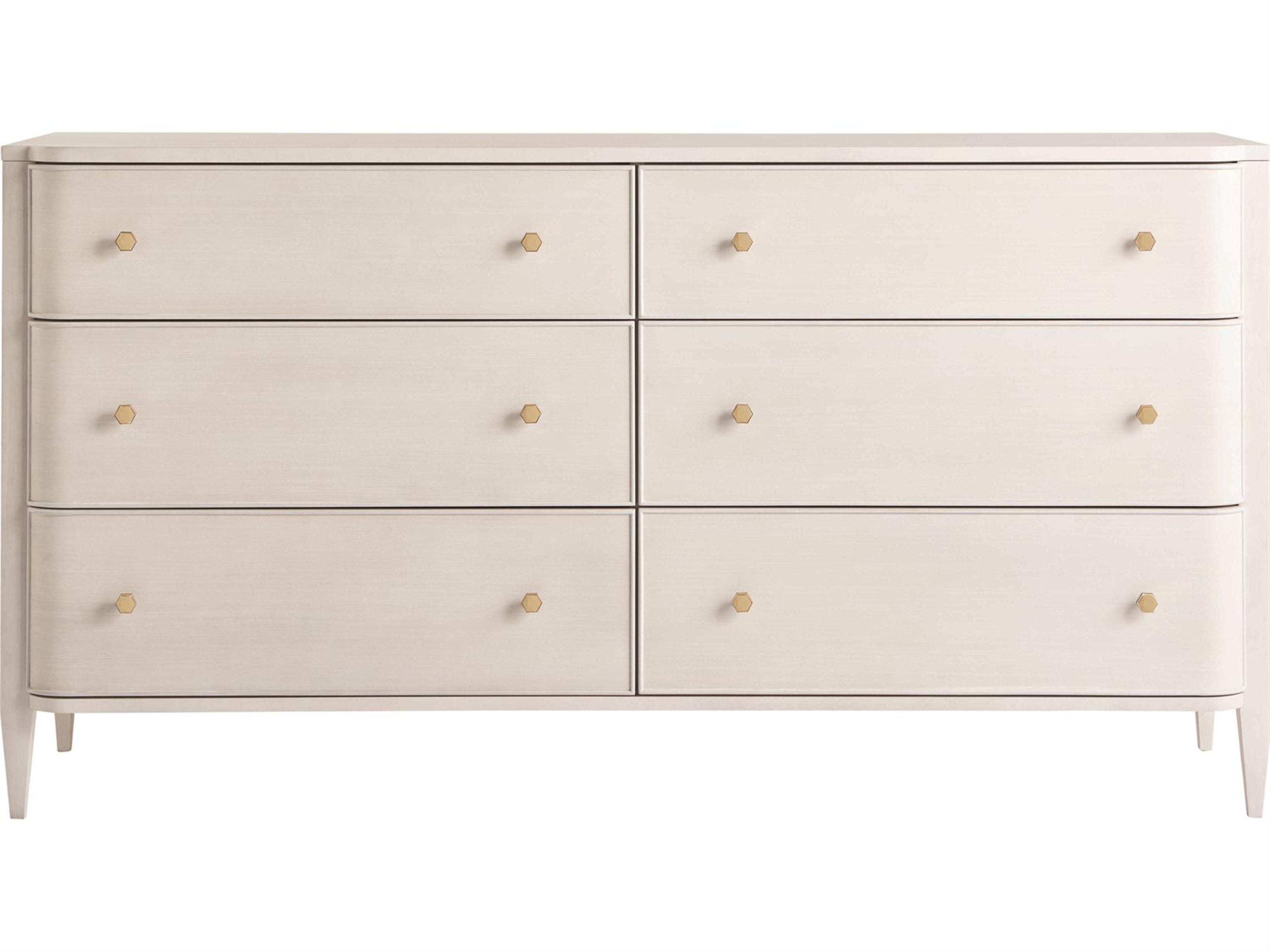 Universal Furniture Miranda Kerr Chelsea 6-Drawers White Solid Wood Double Dresser