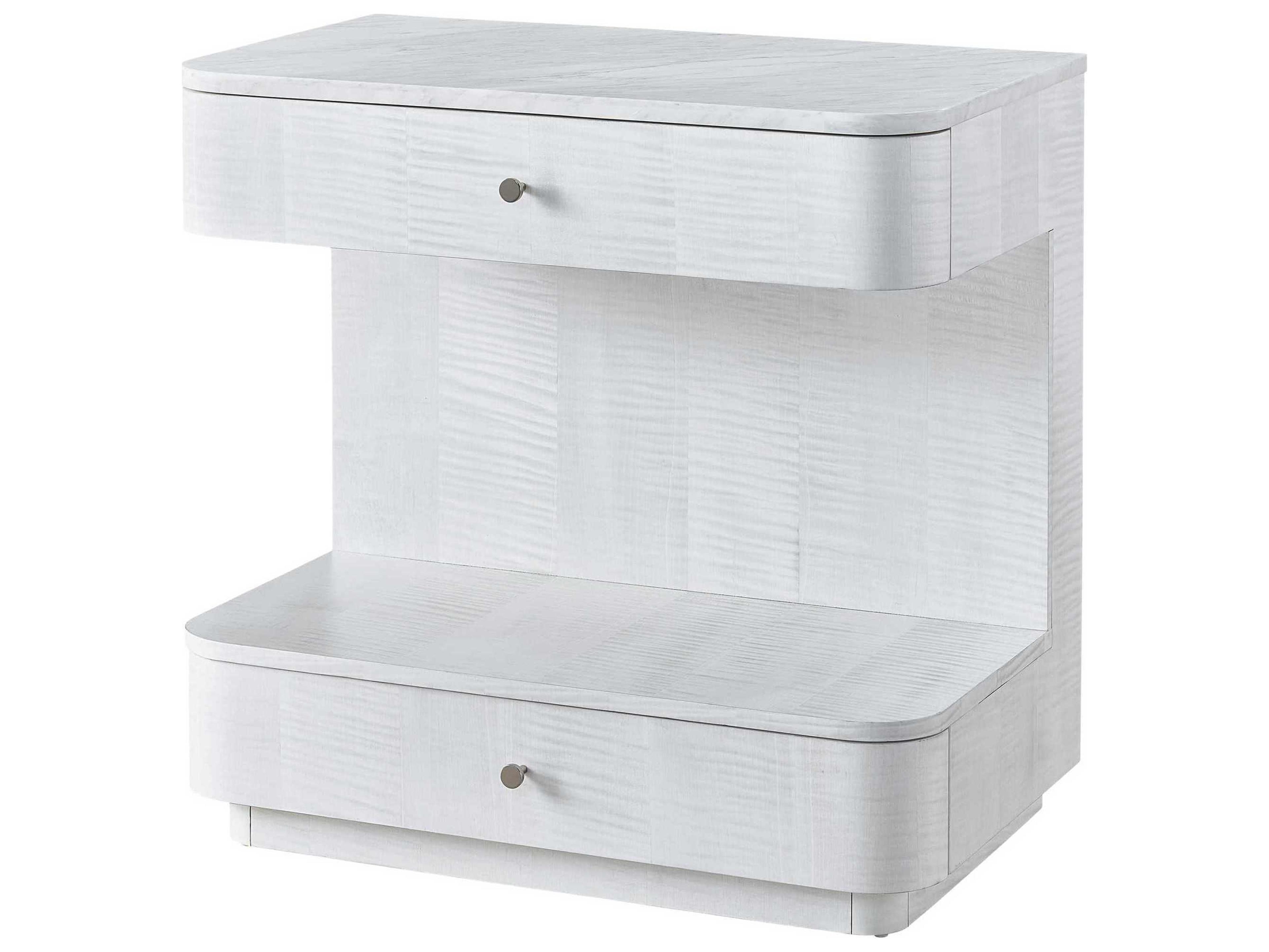 Universal Furniture Tranquility Paris 2-Drawers White Nightstand