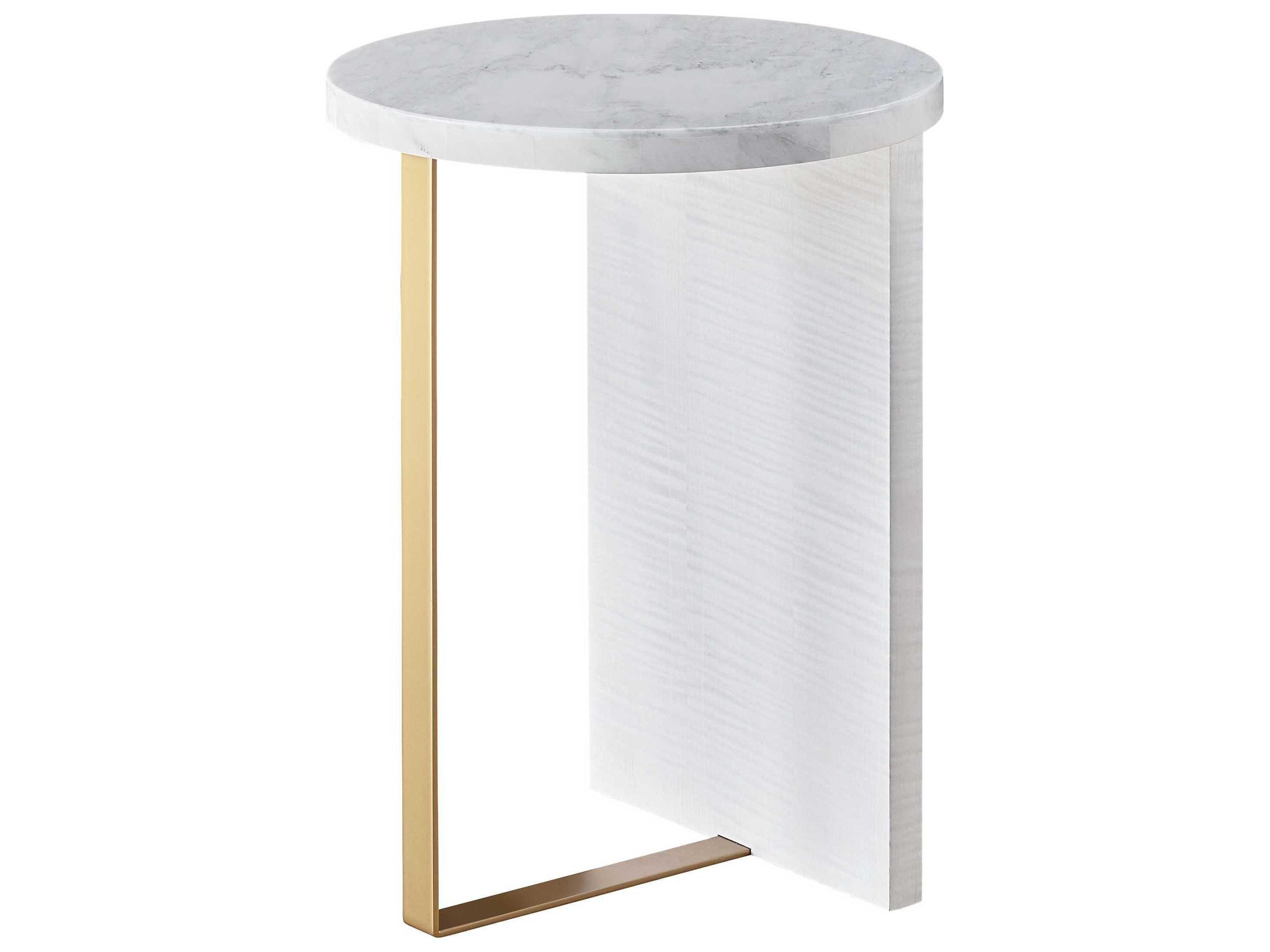 Universal Furniture Tranquility Reverie Round Marble Blac Sycamore End Table