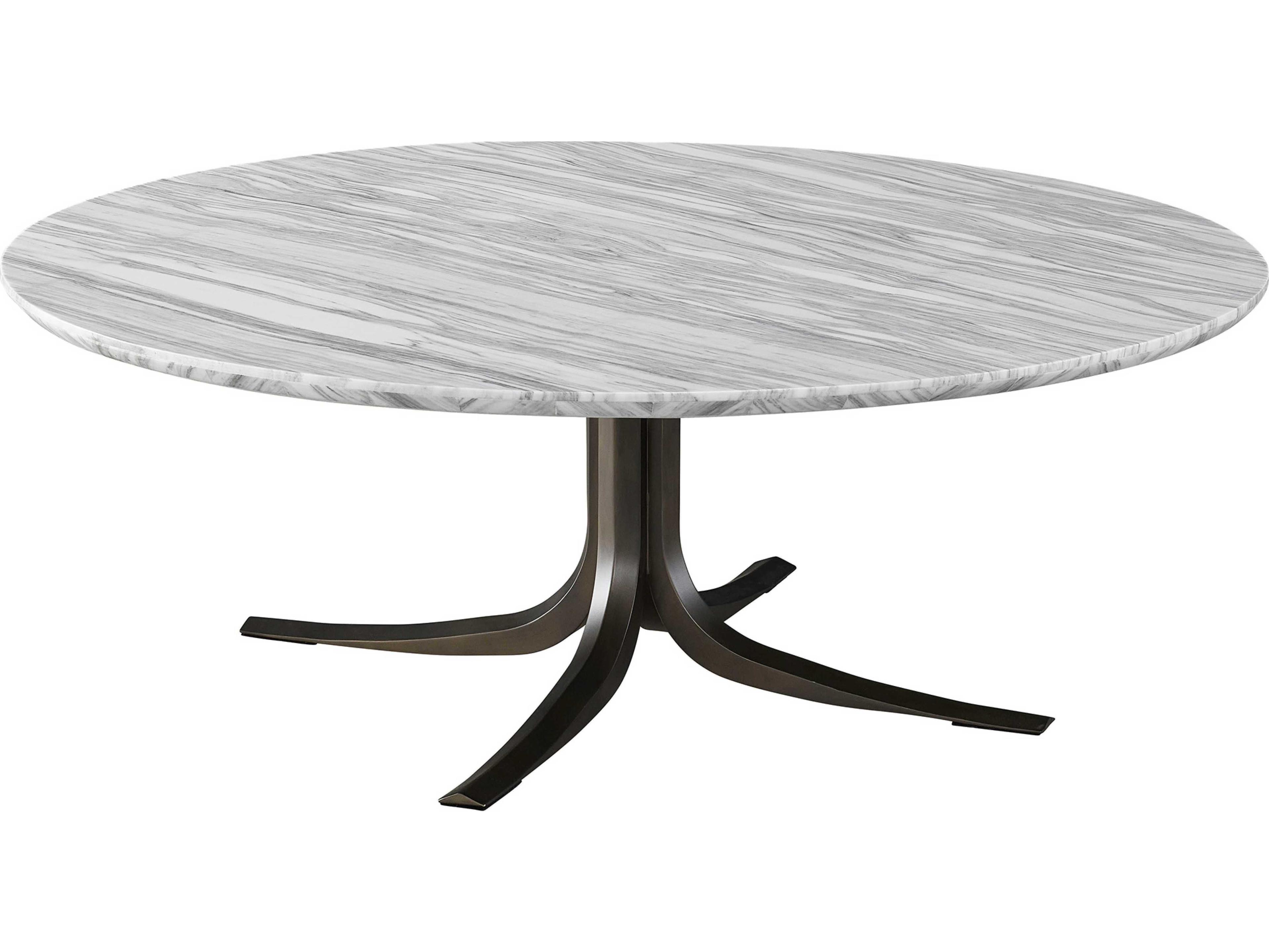 Universal Furniture Erinn V. x Universal Aro Round Calacatta Marble Satin Bronze Cocktail Table