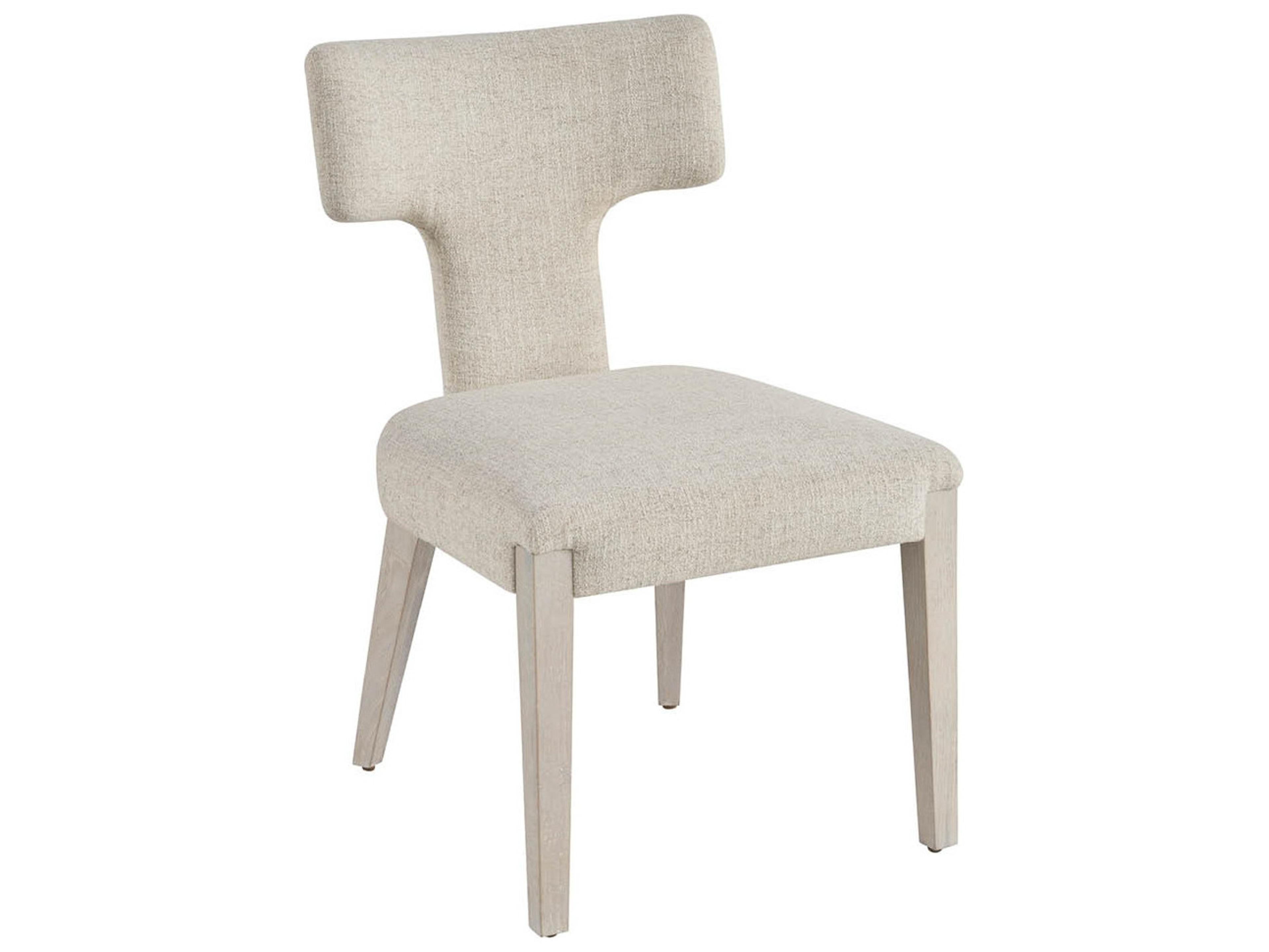 Universal Furniture Avaline Oak Wood White Upholstered Armless Dining Chair