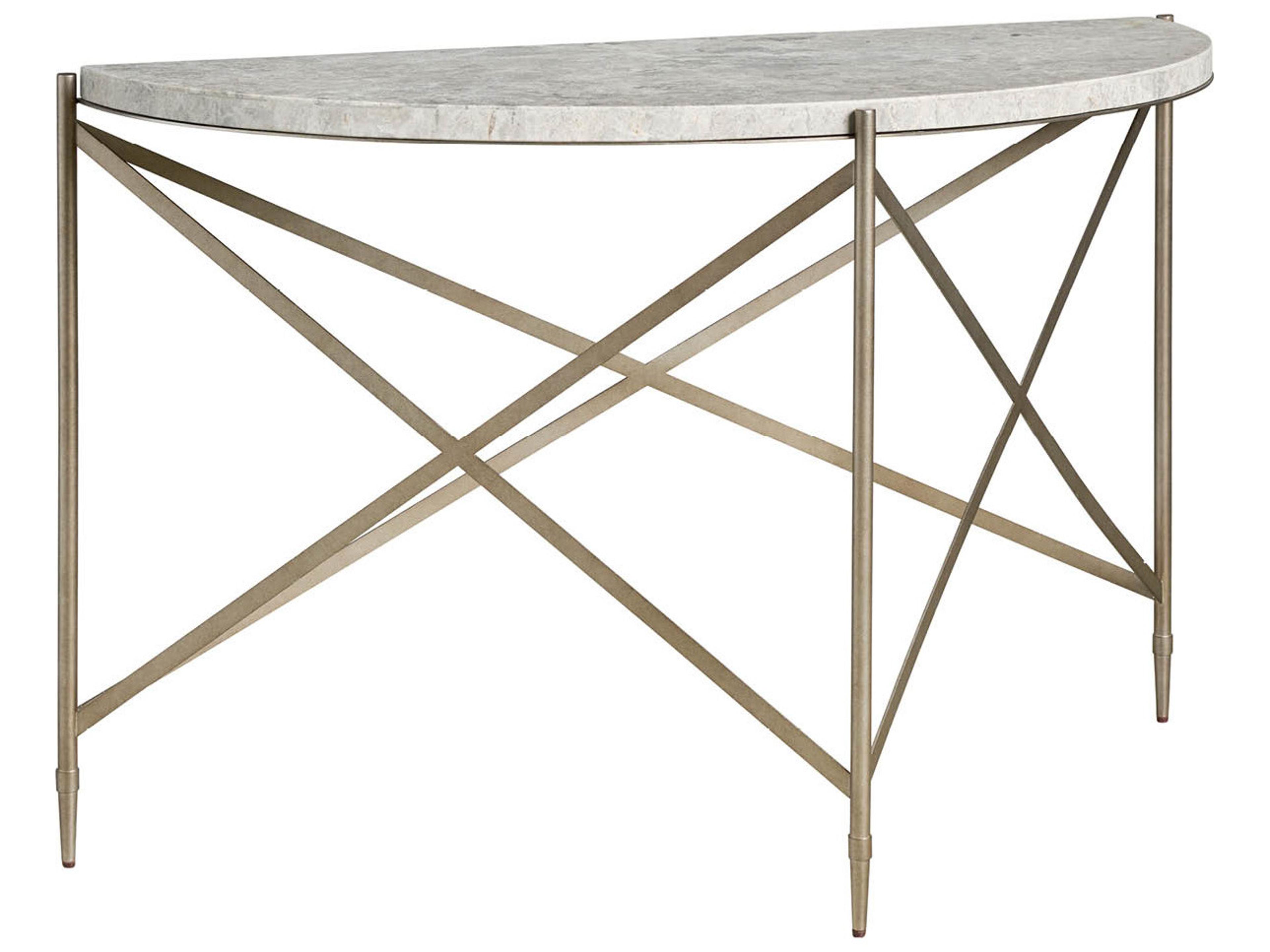 Universal Furniture Avaline Demilune Stone Console Table