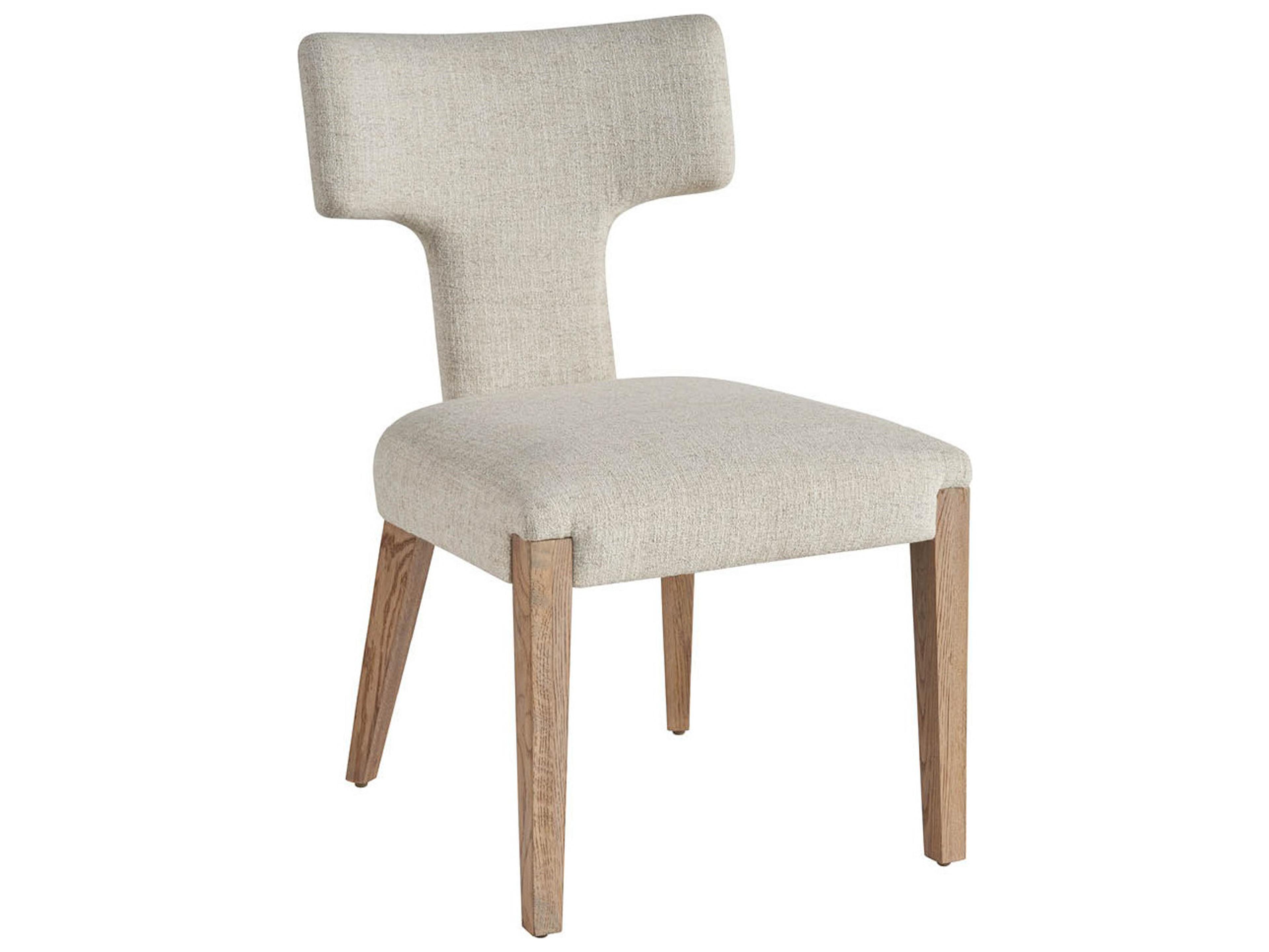 Universal Furniture Avaline Oak Wood Natural Upholstered Armless Dining Chair