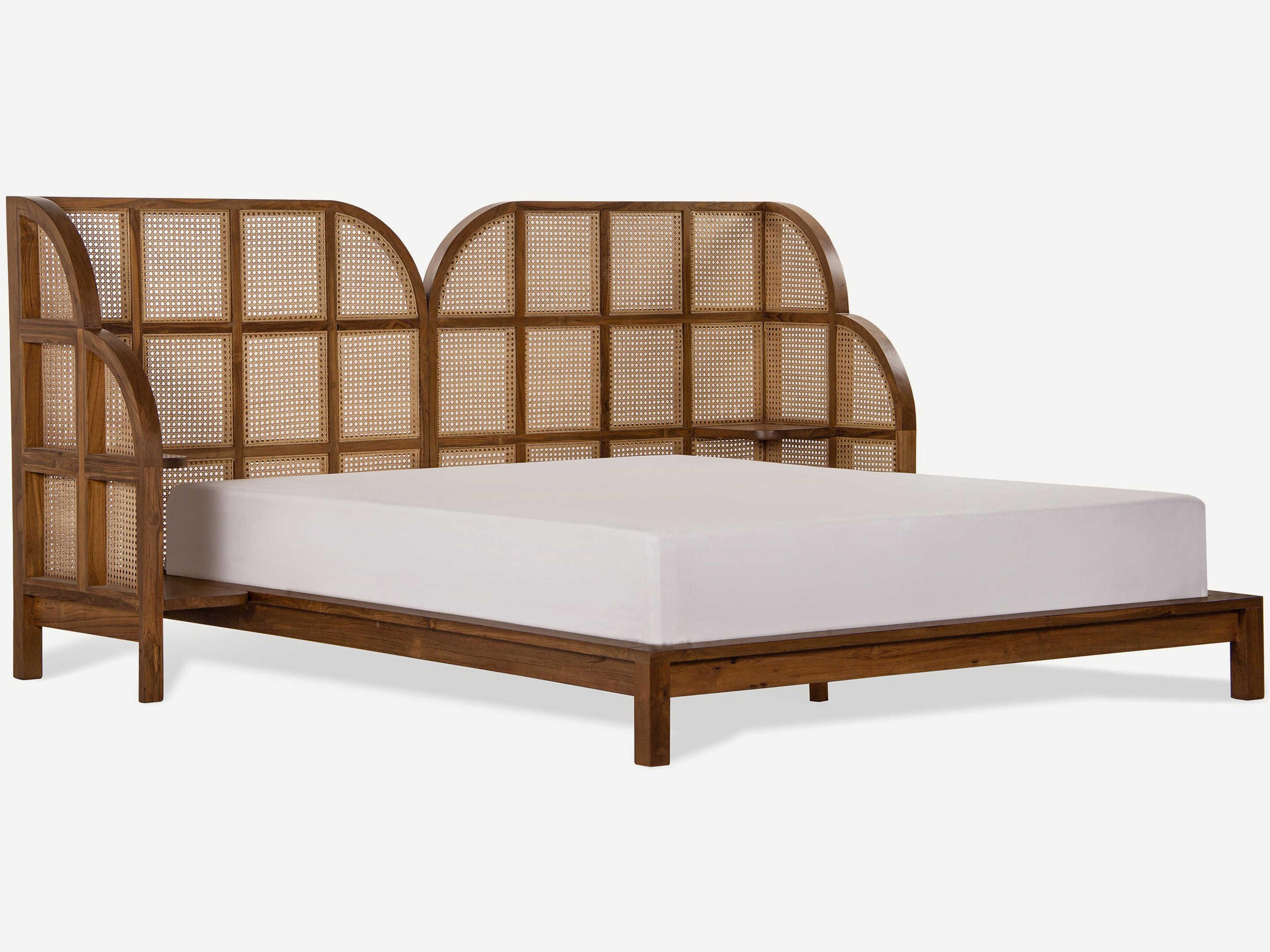 Union Home Nest Porto Natural Teak Wood Panel Bed