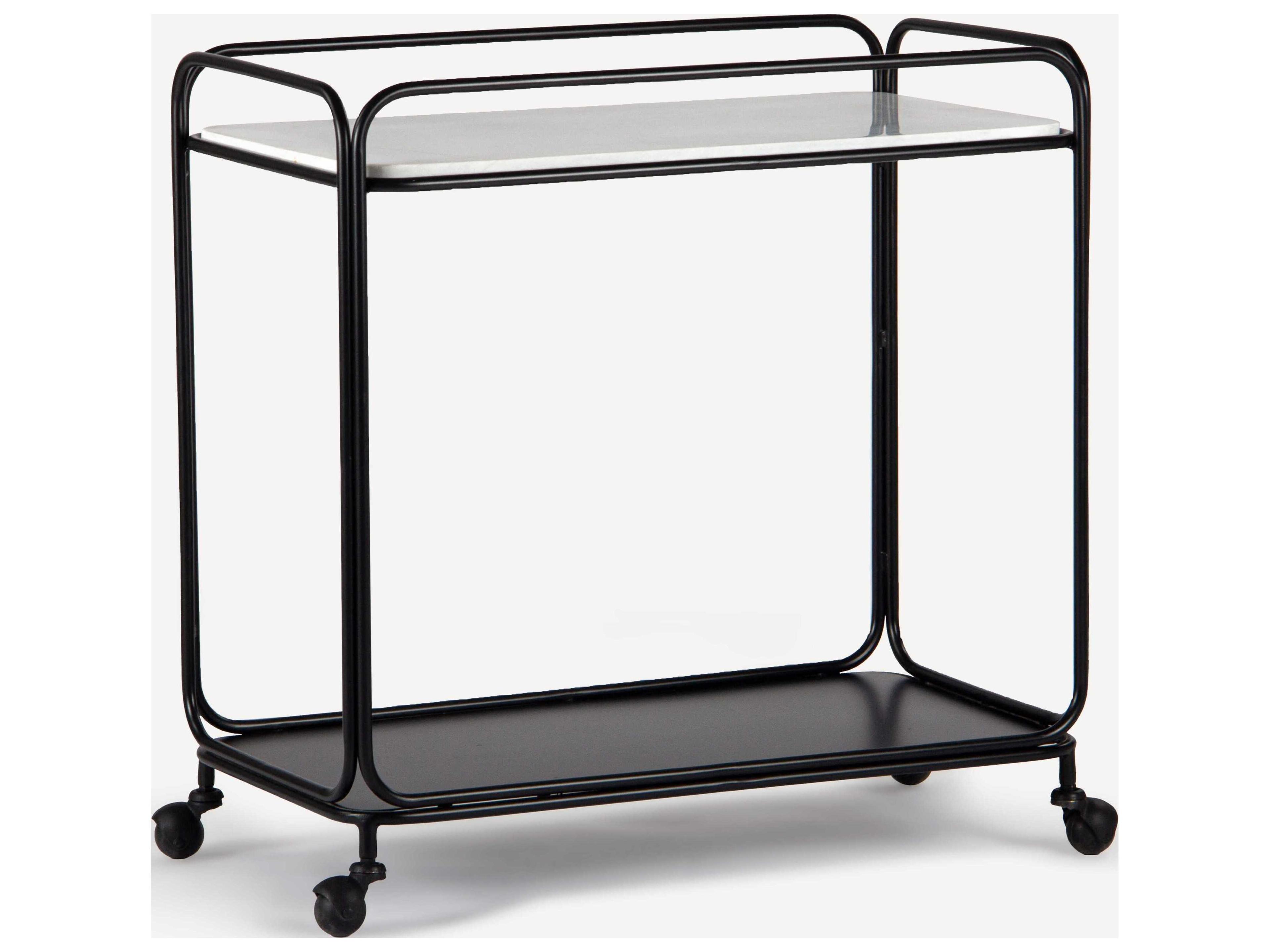 Radius Marble Black Powder Coat Bar Cart