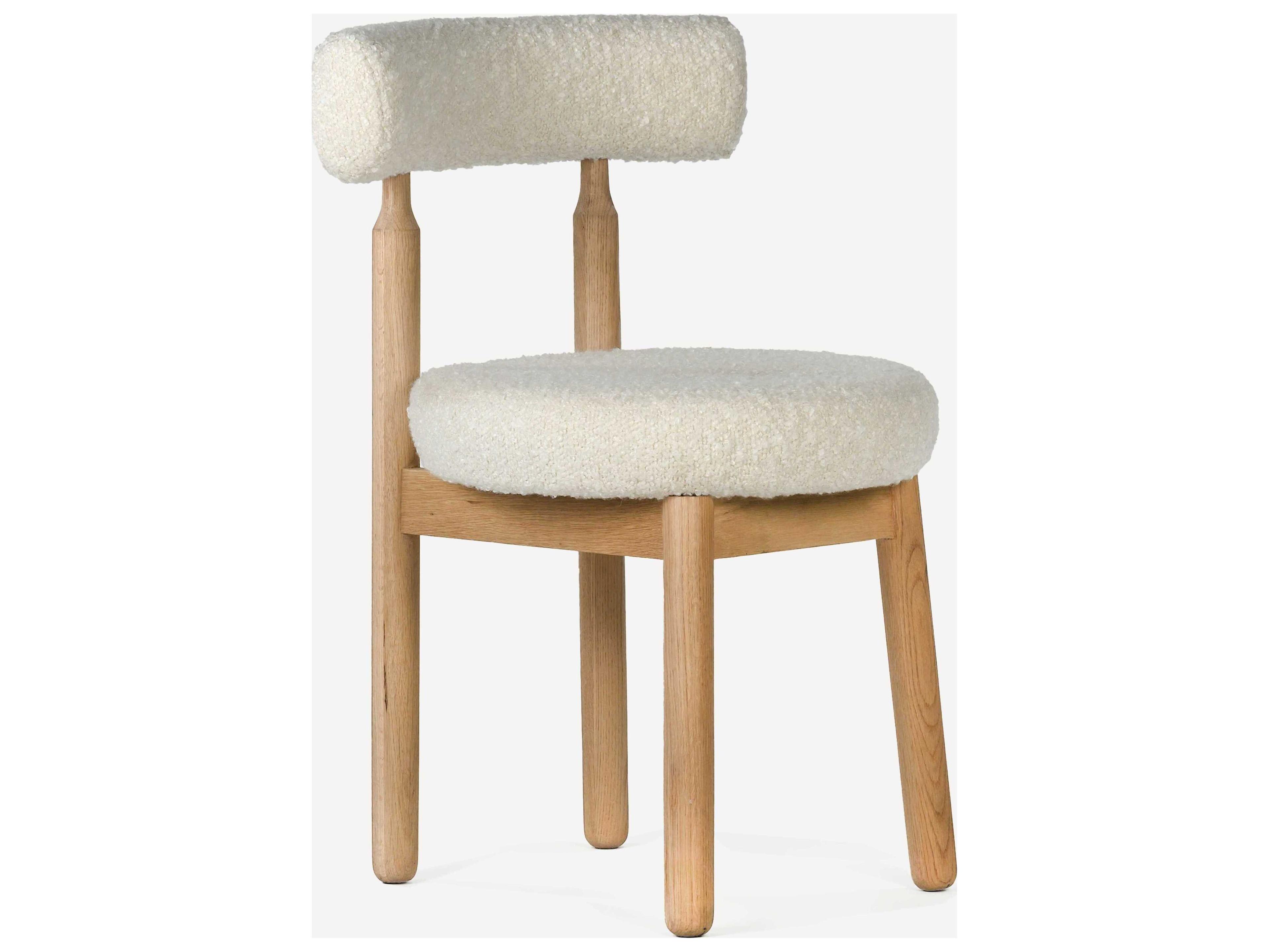 Union Home Centro Oak Wood Natural Upholstered Armless Dining Chair