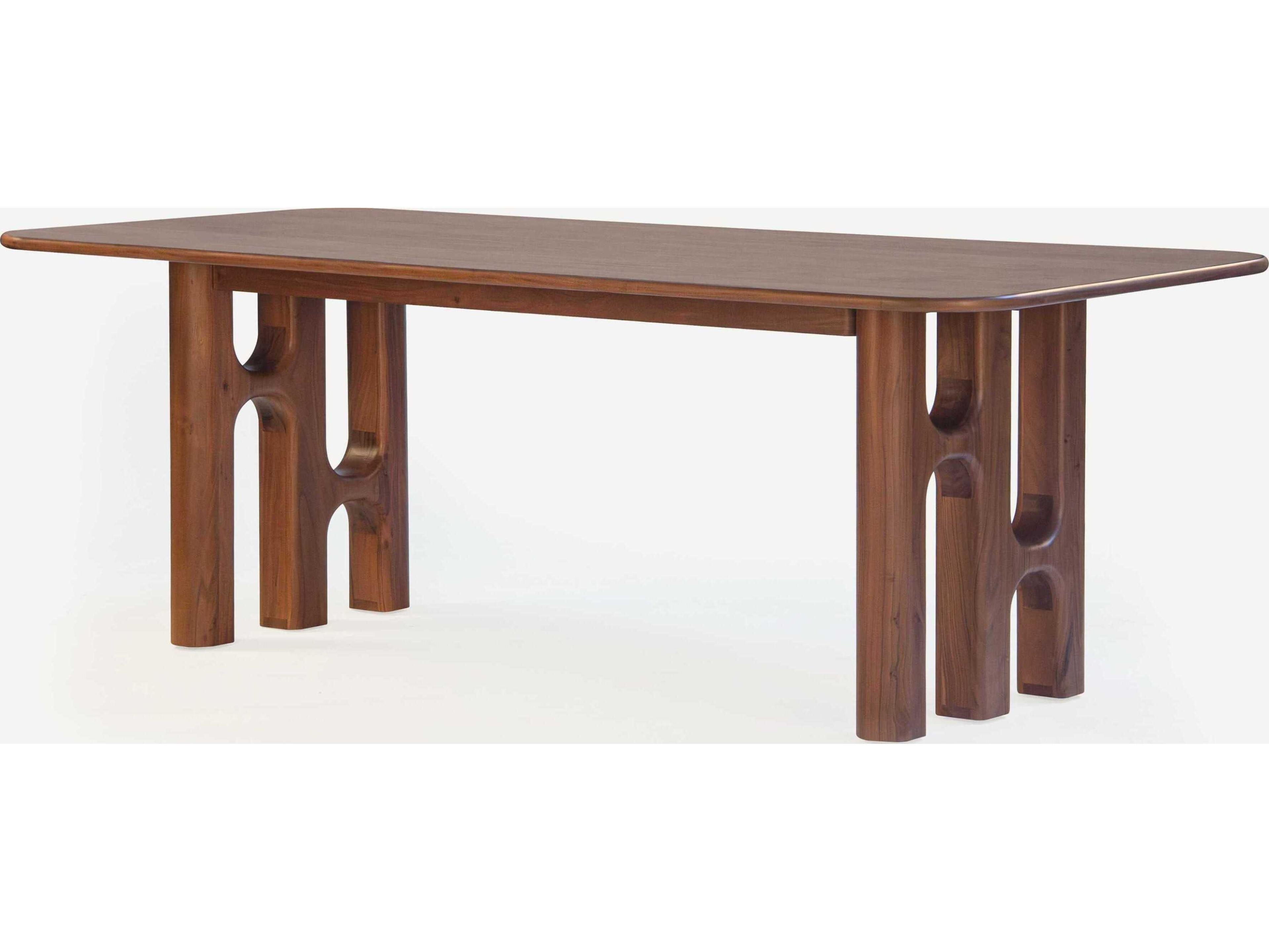 Grotto Rectangular Wood Light Walnut Dining Table