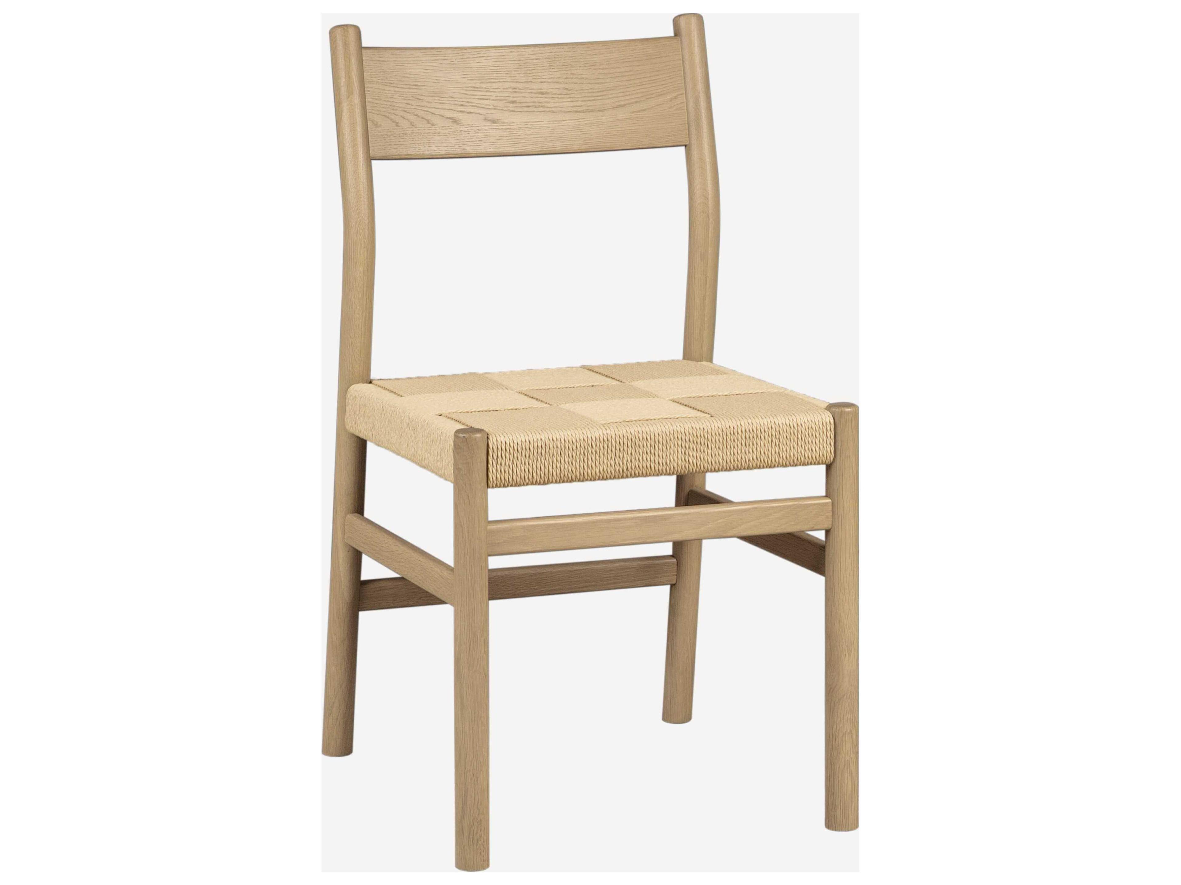 Union Home Asher Oak Wood Natural Armless Dining Chair Set of 2