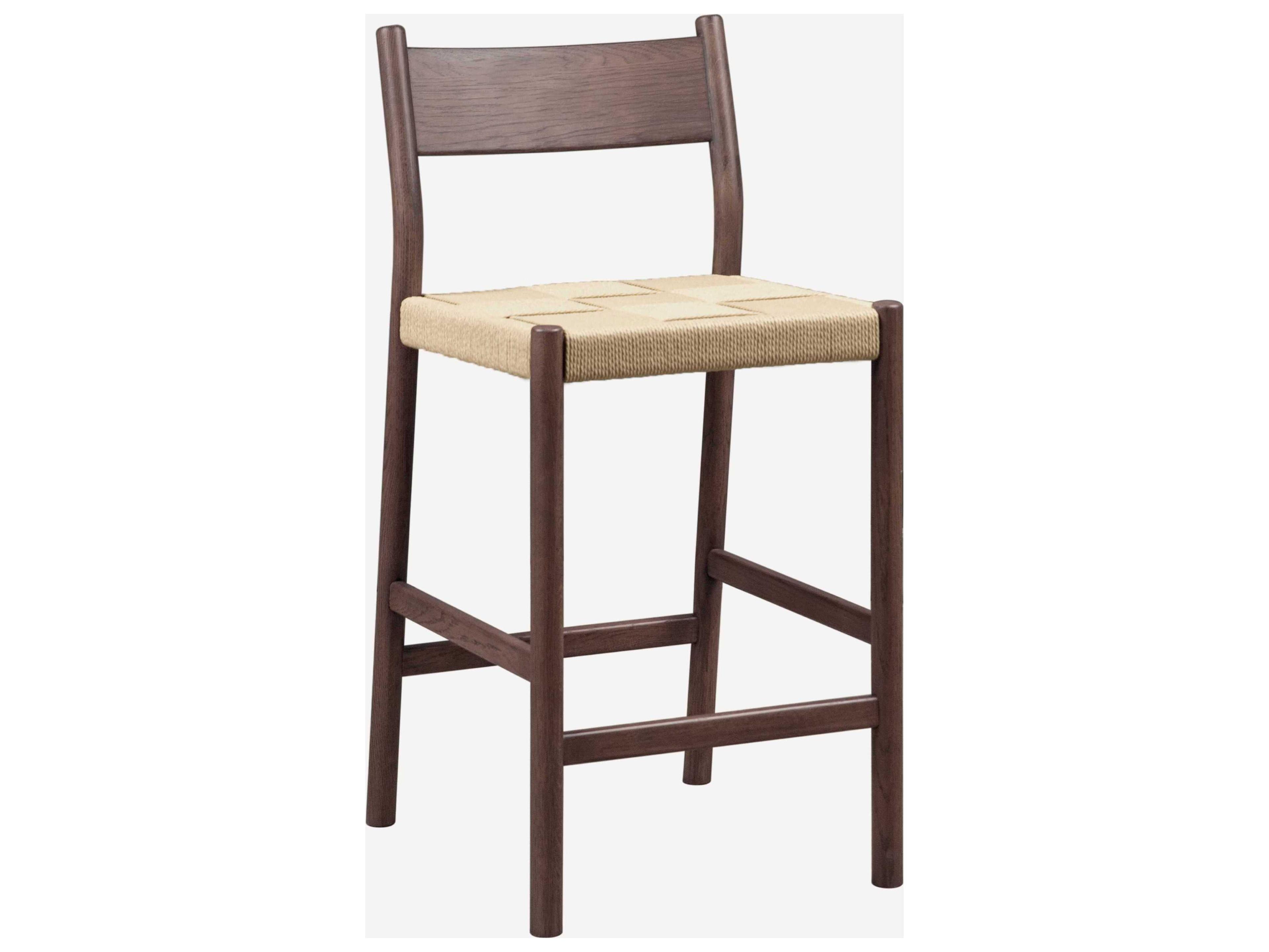 Union Home Asher Walnut Oak Wood Counter Stool