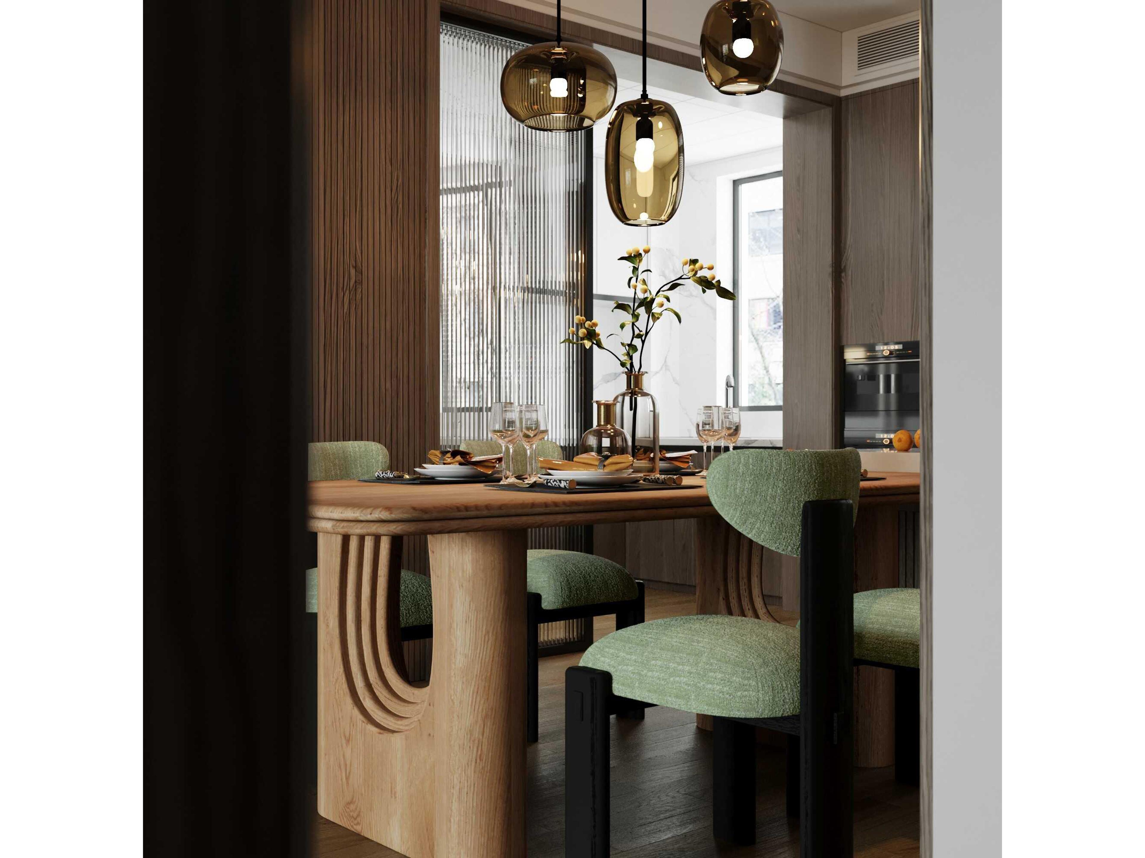 Union Home Layered Oak Wood Dining Room Set