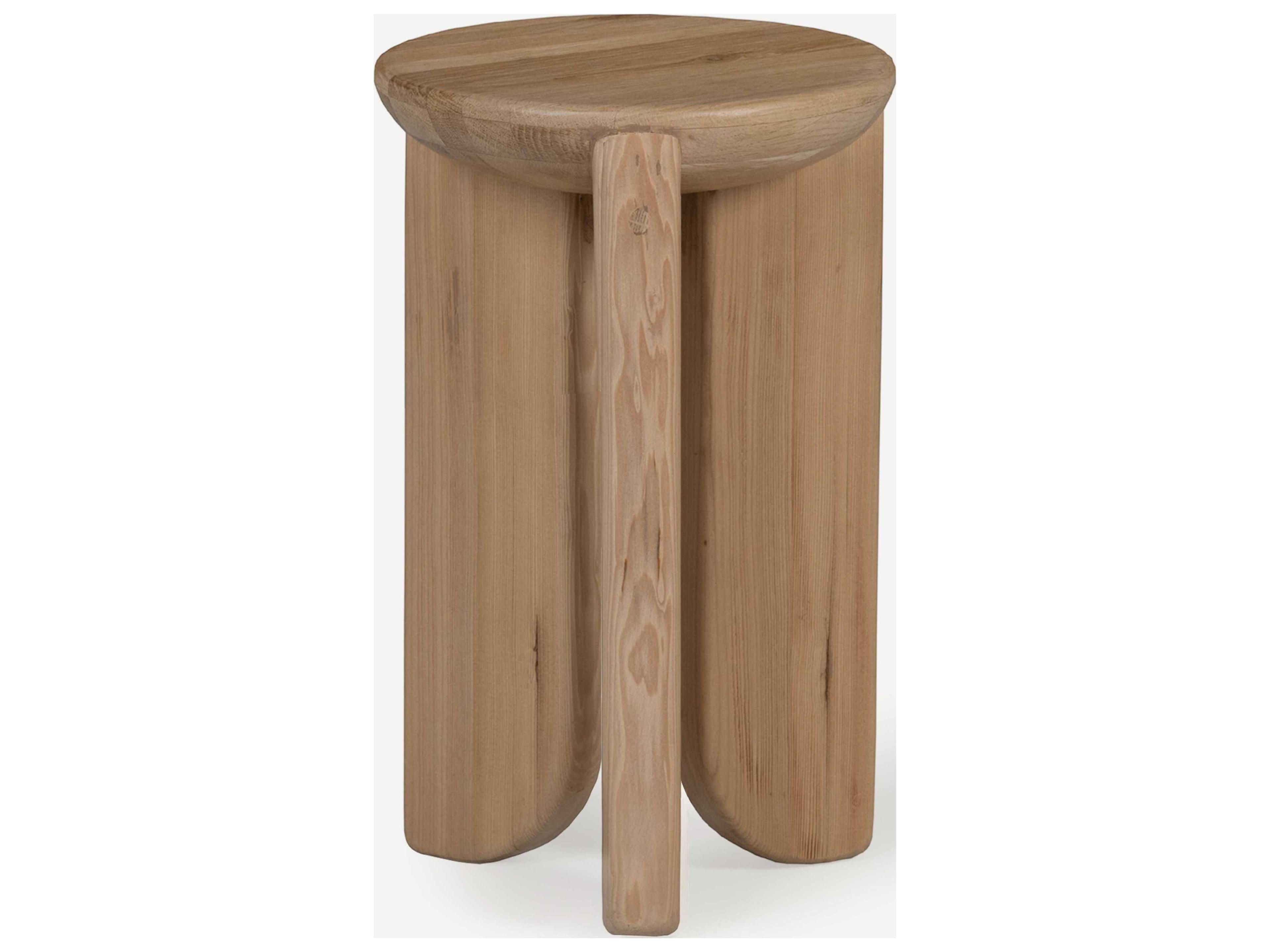 Union Home Hemi Round Wood Natural End Table