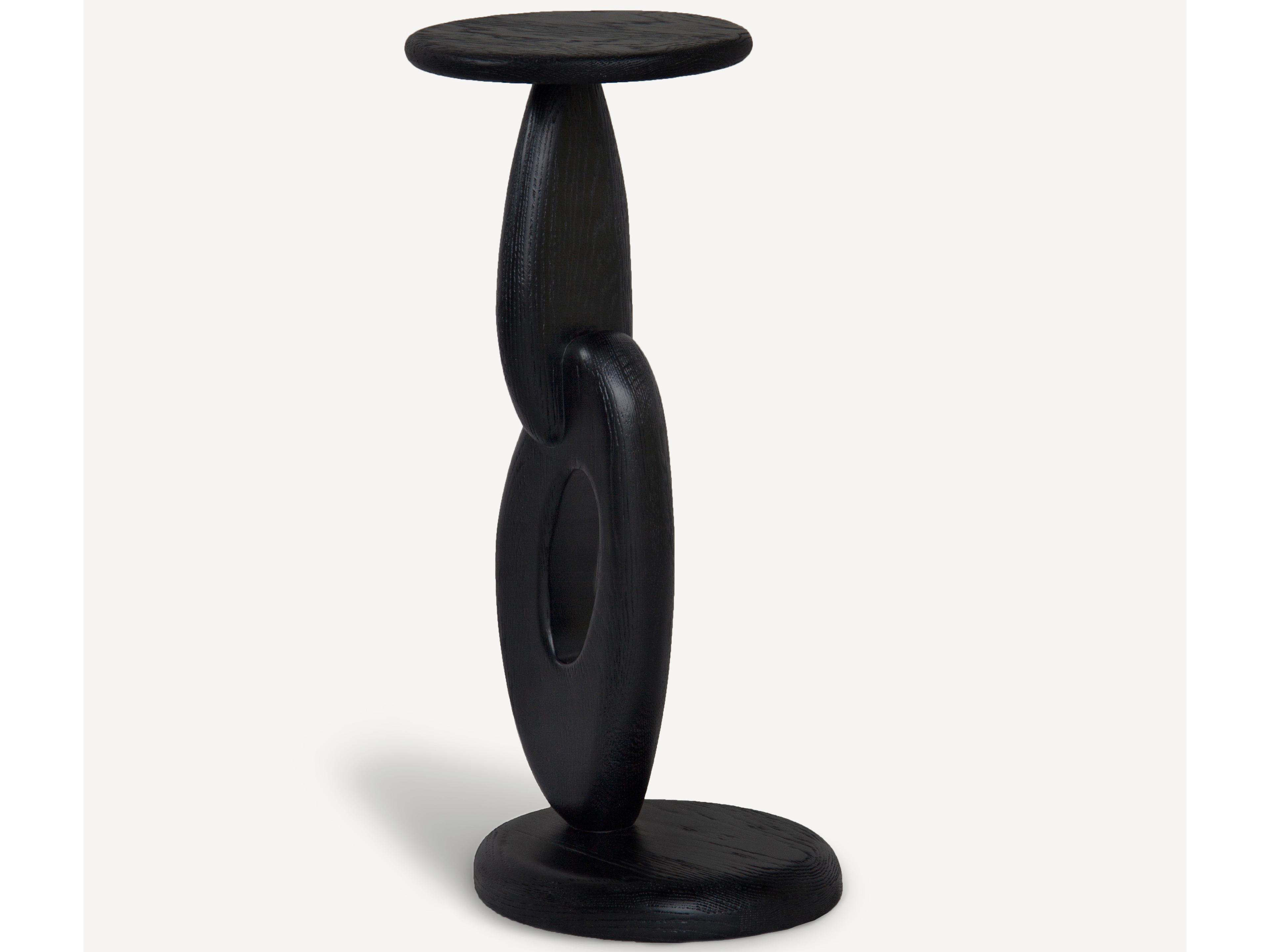Totem Oval Wood Charcoal End Table
