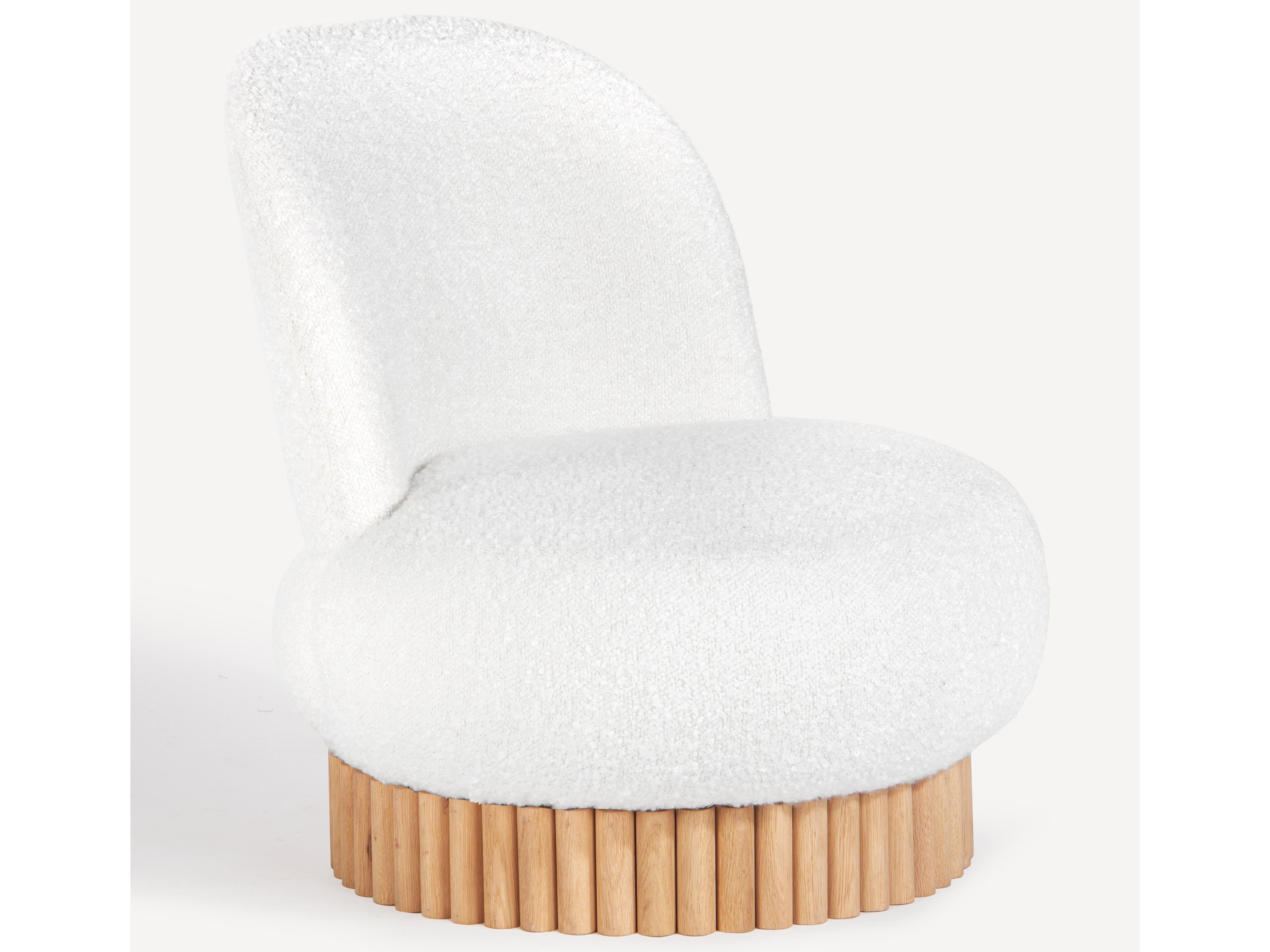 Union Home Corso Swivel White Accent Chair