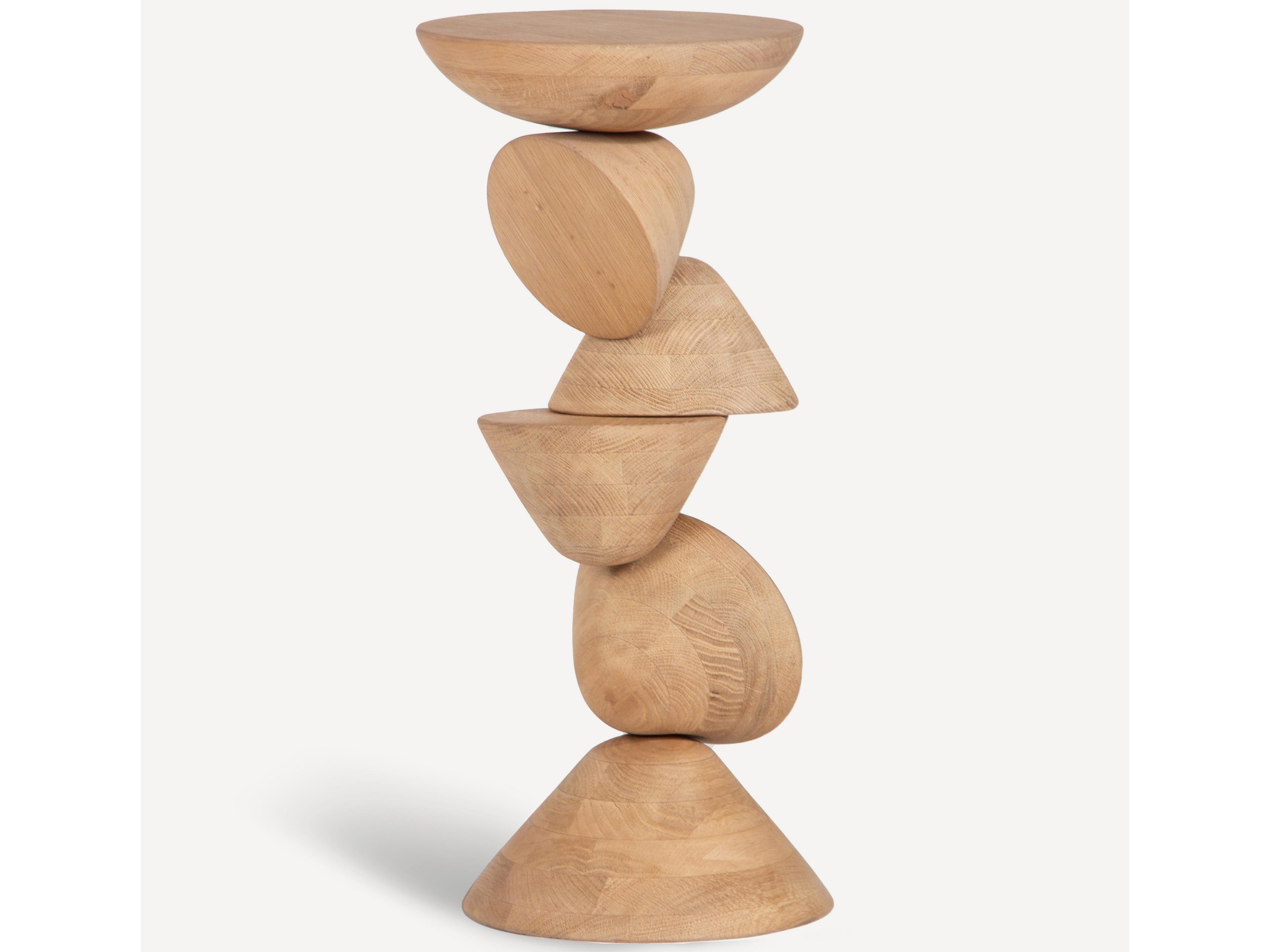 Mound Round Wood Natural End Table