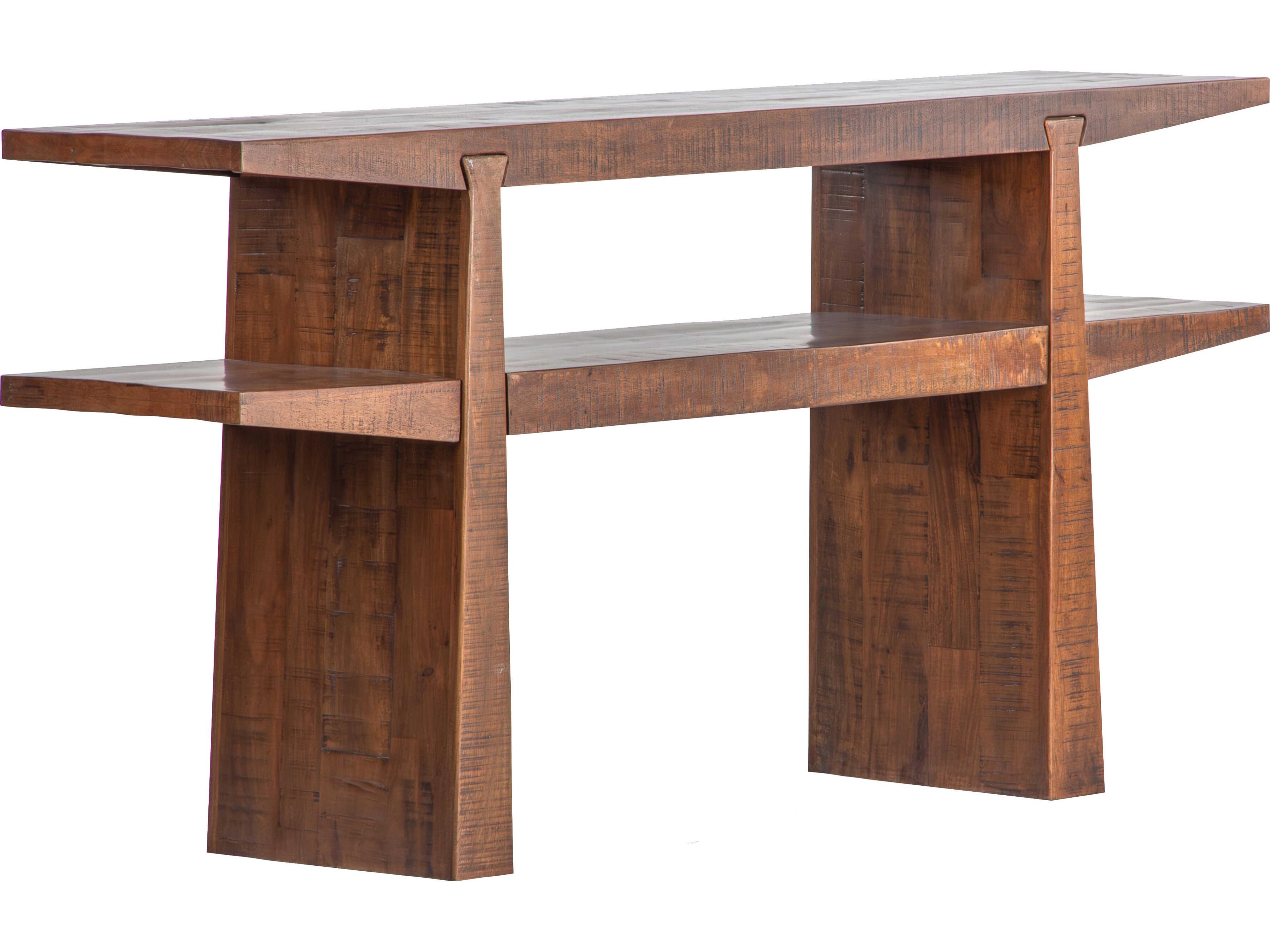 Union Home Keystone Rectangular Wood Weathered Brown Console Table