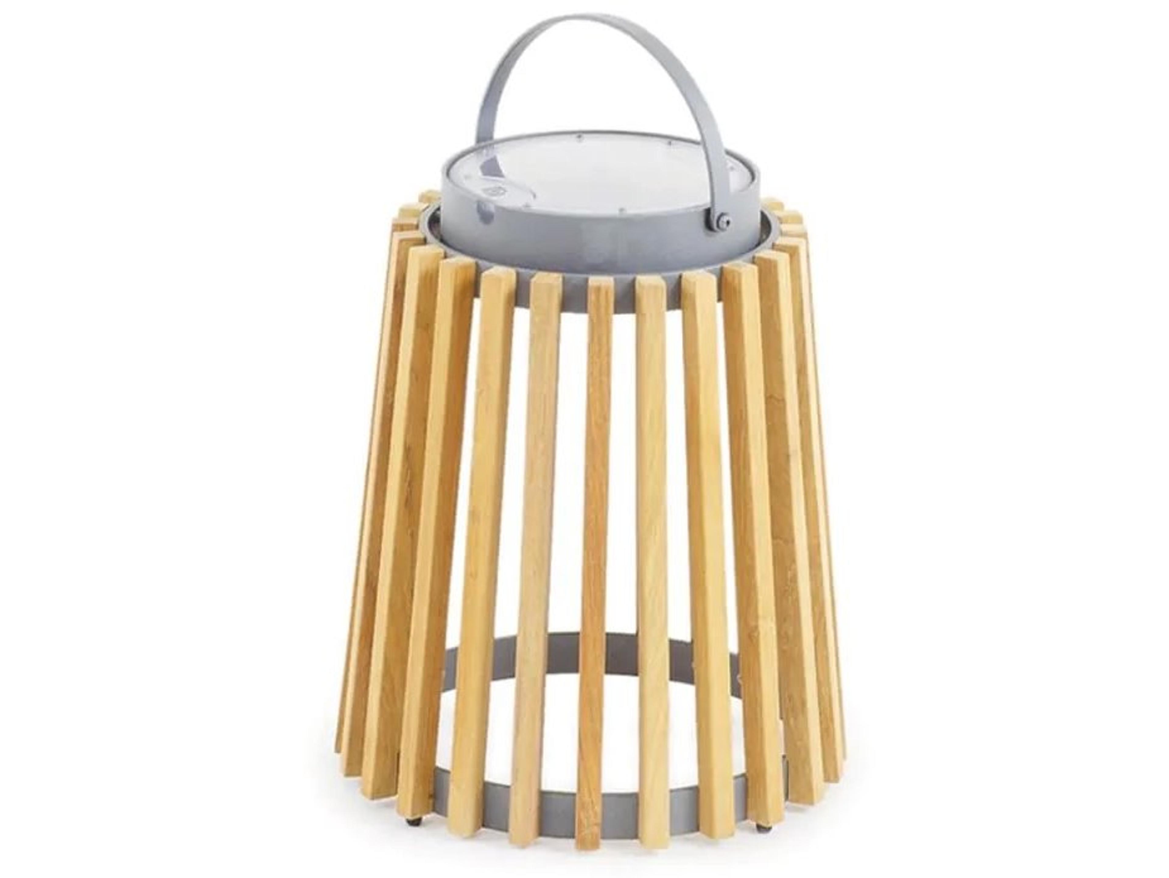 UnoPiu Solare Lamp in Teak and Stainless Steel